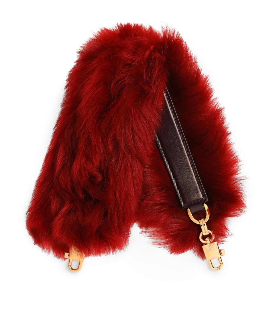 Dolce&Gabbana Lambskin-Fur Shoulder Bag Strap Rosso/mos