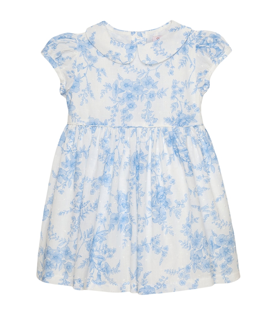 Trotters Cotton Floral Kate Dress (3-24 Months) Blue Floral
