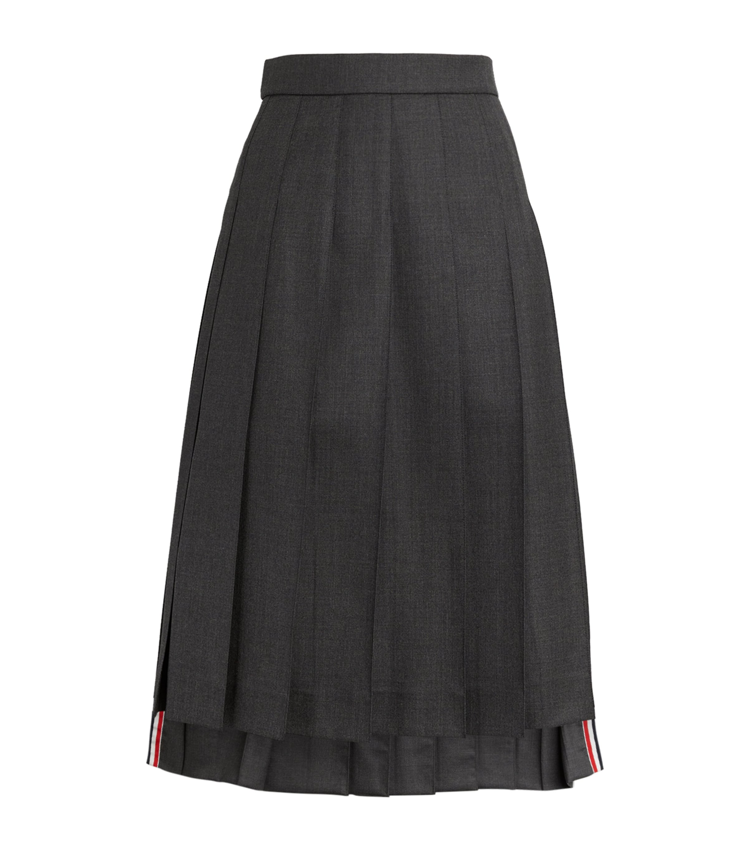 Thom Browne 4-Bar Pleated Midi Skirt | Harrods US