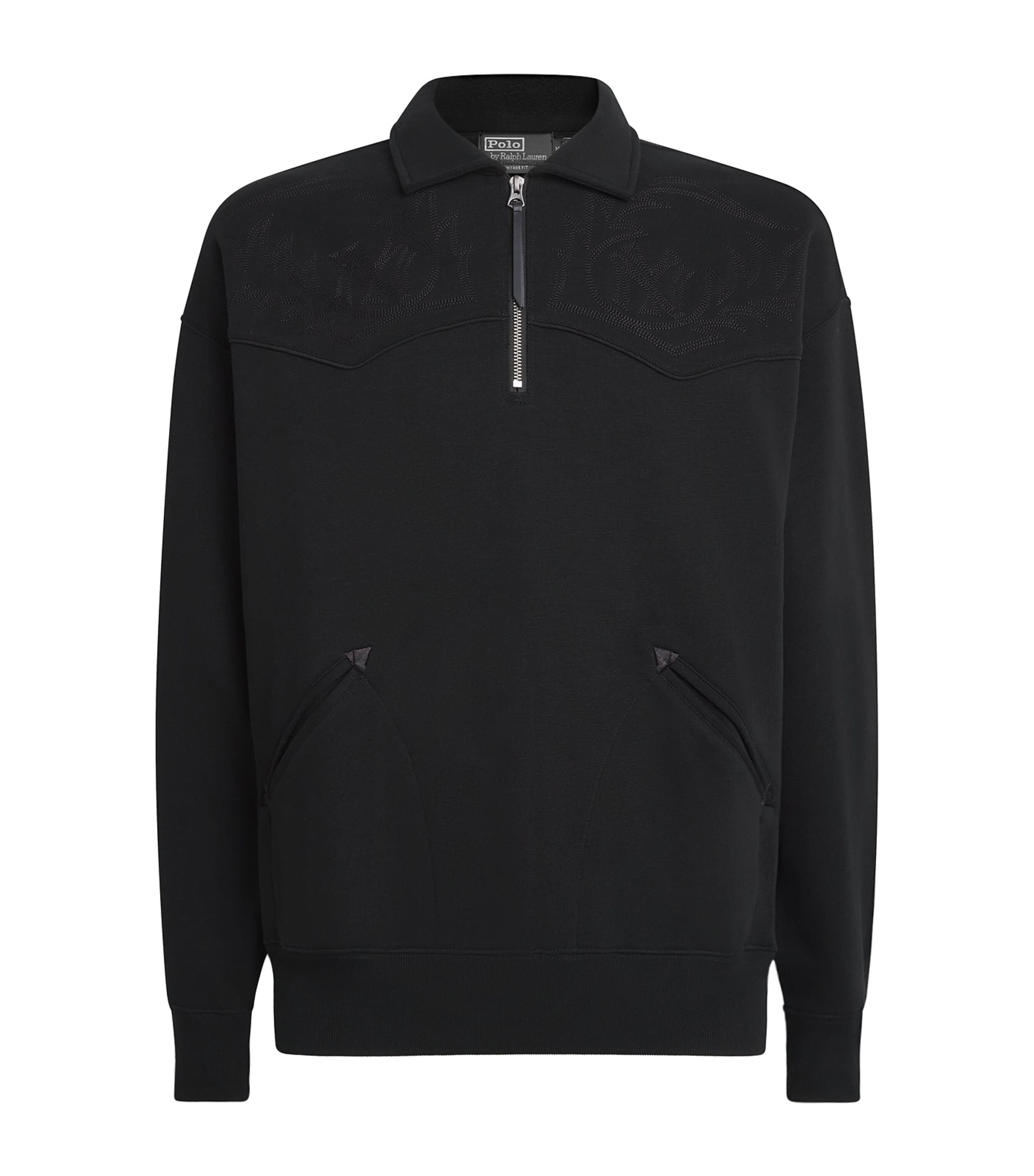 Polo Ralph Lauren Mens x MLB Yankees Quarter-Zip Sweatshirt Polo Black