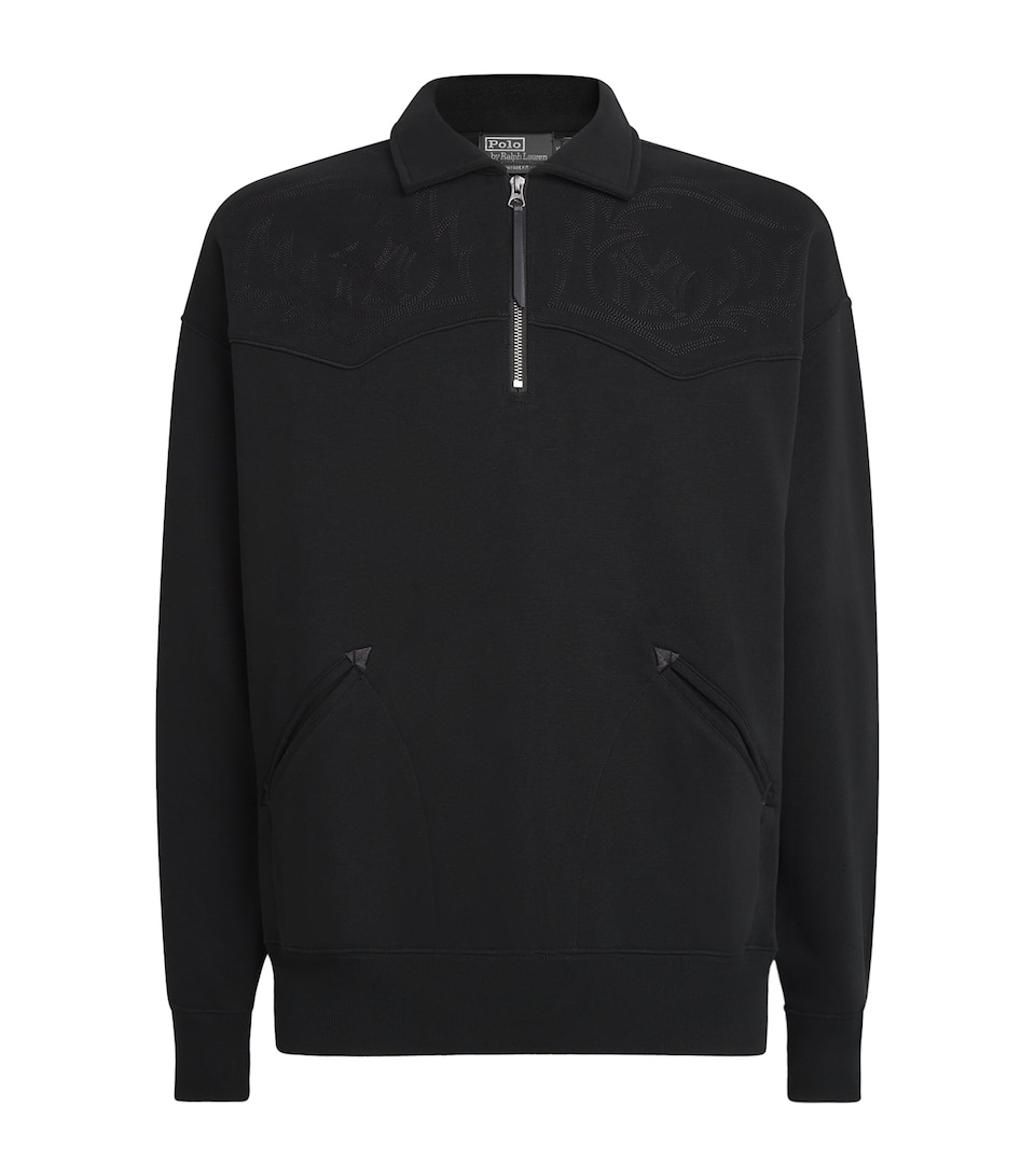 Polo Ralph Lauren Mens x MLB Yankees Quarter-Zip Sweatshirt Polo Black