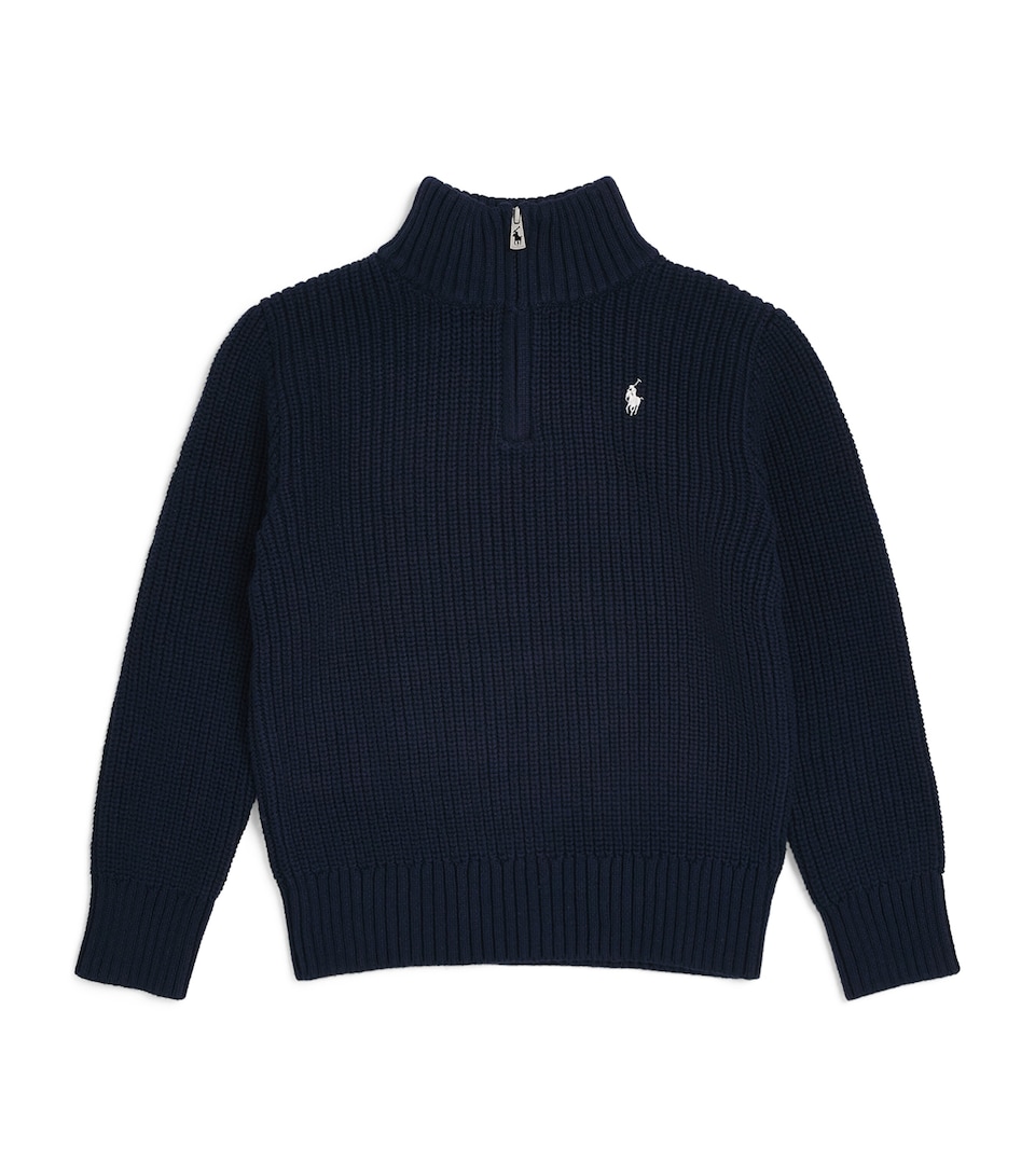 Ralph Lauren Kids Cotton Rib-Knit Quarter-Zip Sweater (2-7 Years) Refined Navy