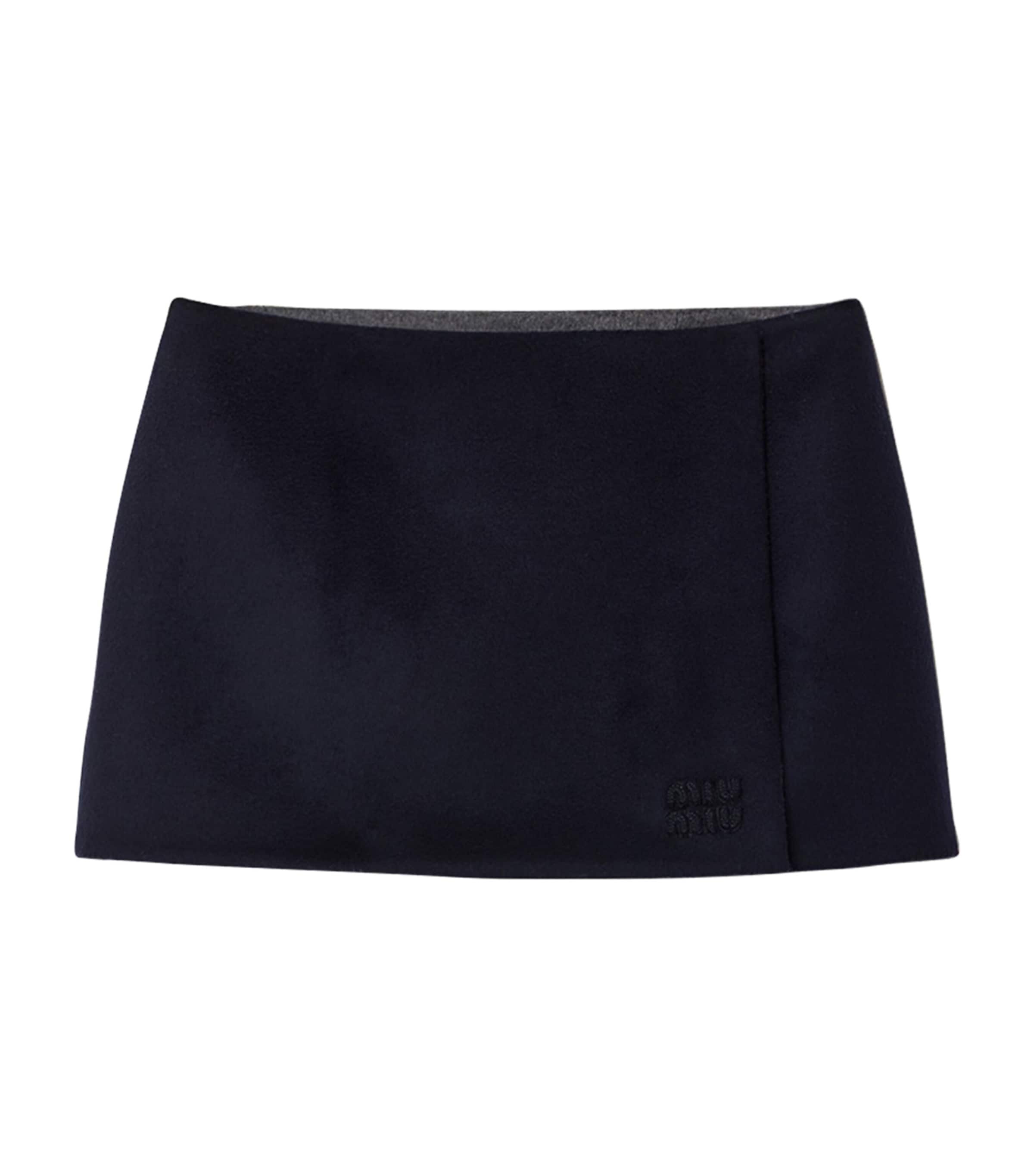 Wool-Cashmere Reversible Mini Skirt