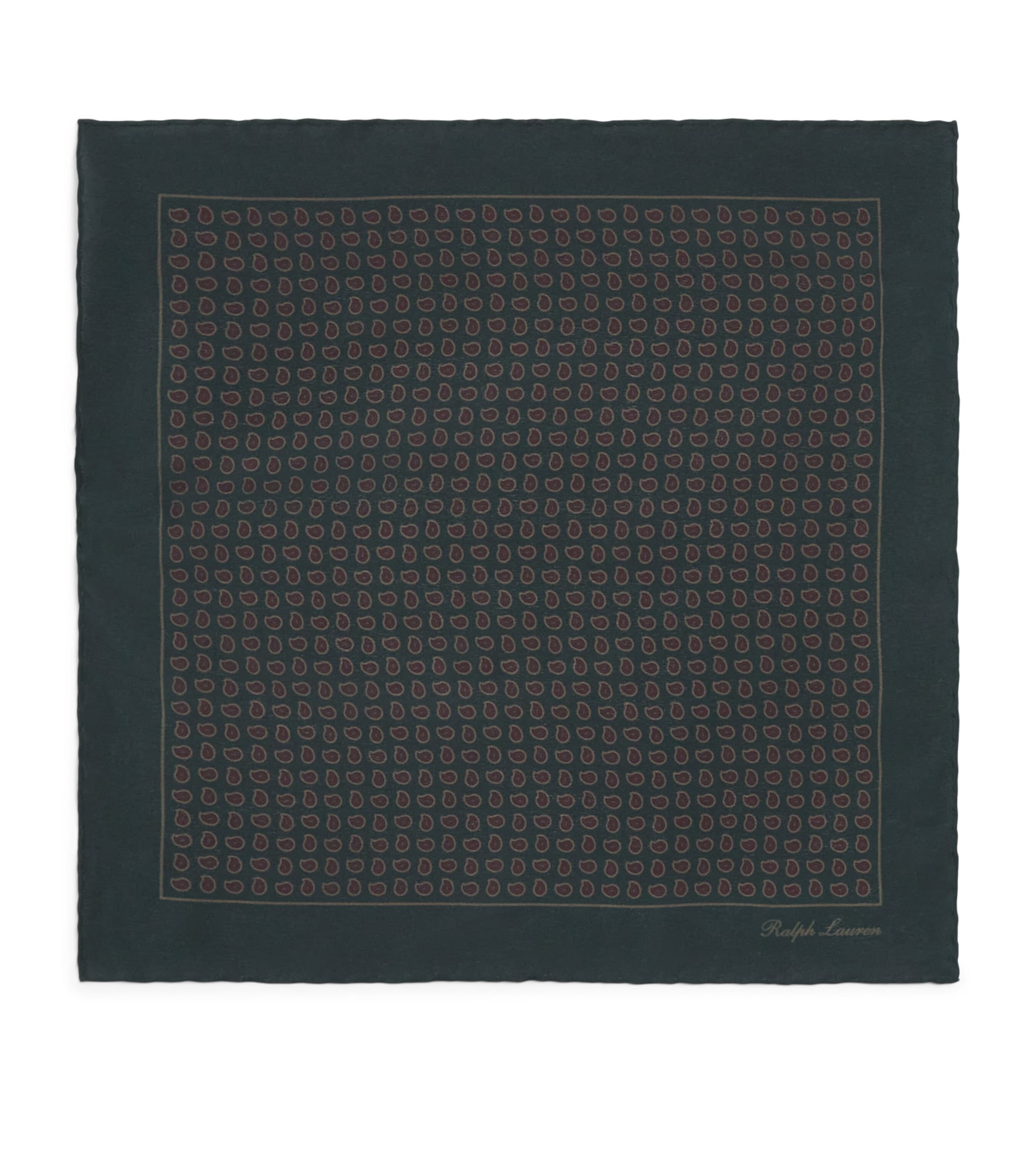 Ralph Lauren Purple Label Silk Pocket Square Ivy Green