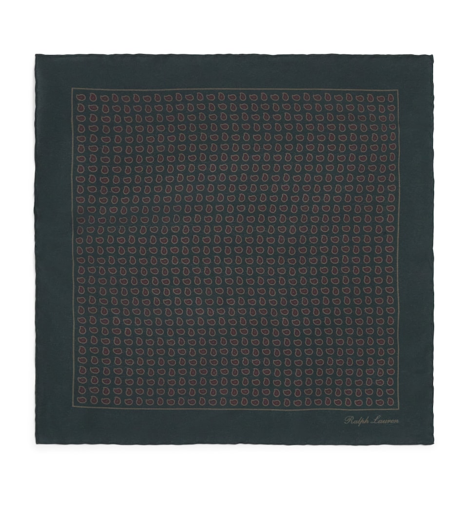 Ralph Lauren Purple Label Silk Pocket Square Ivy Green