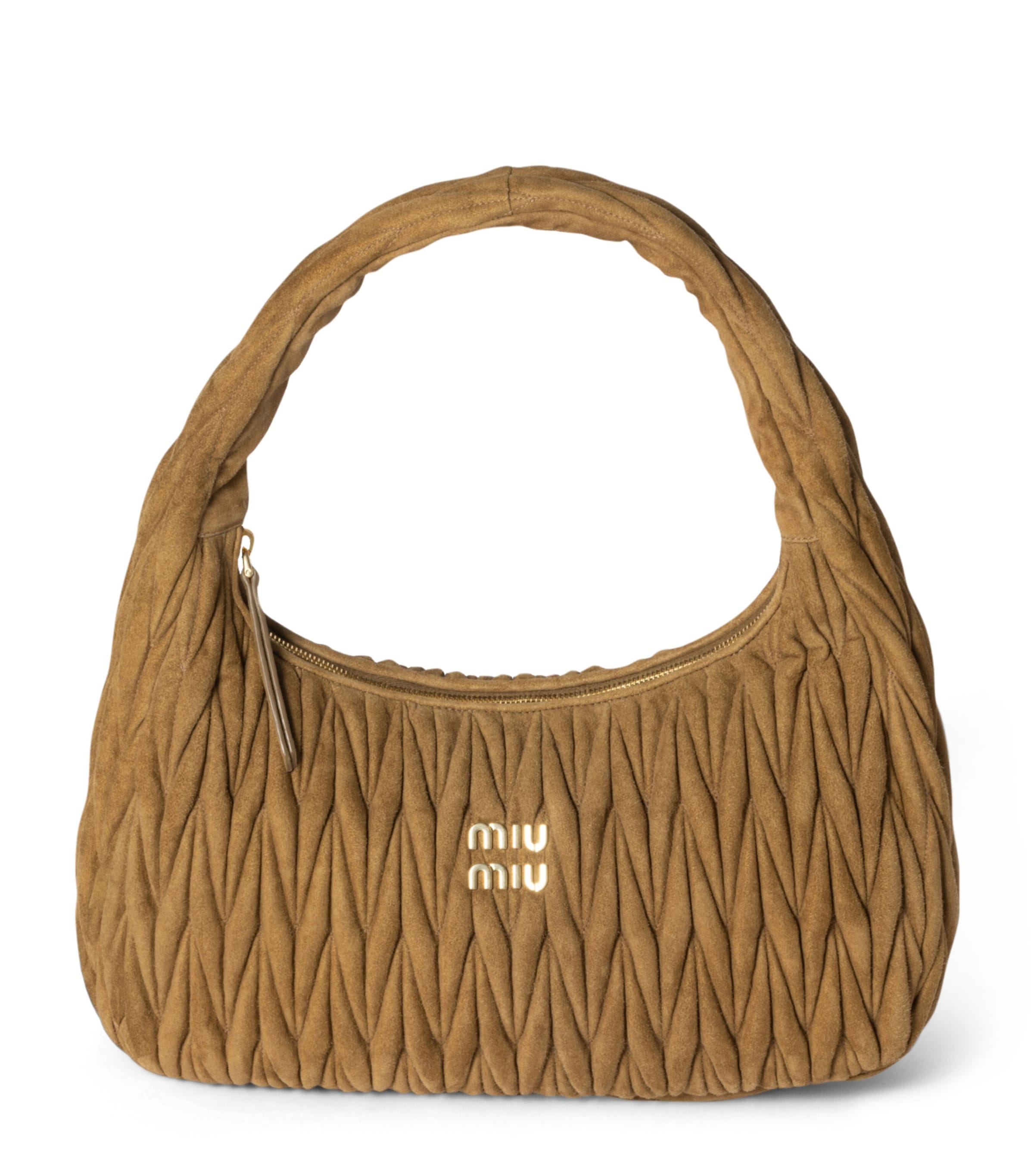 Miu Miu Matelassé Suede Wander Shoulder Bag | Harrods UK