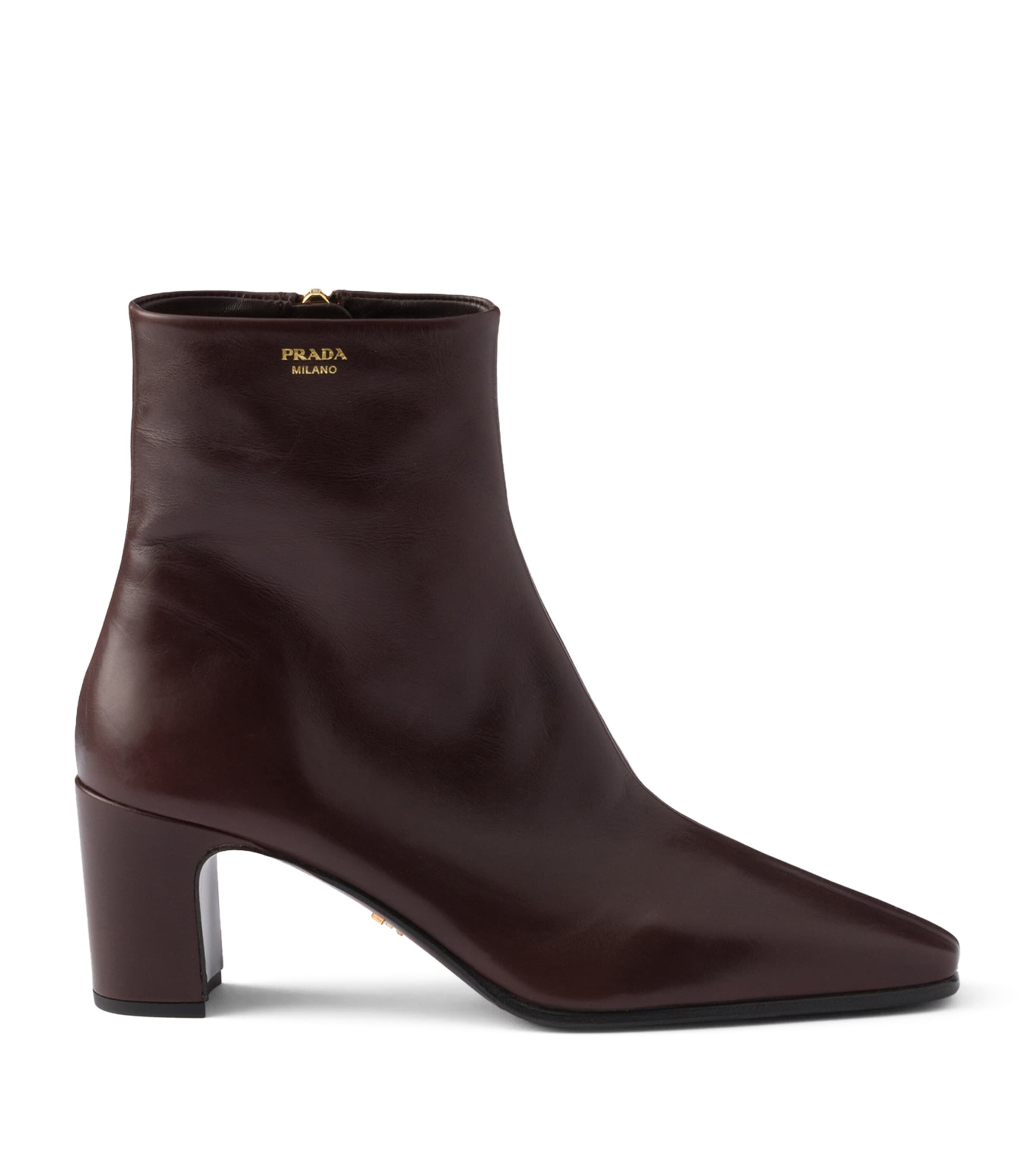 Prada Womens Calfskin Ankle Boots 65 Brown