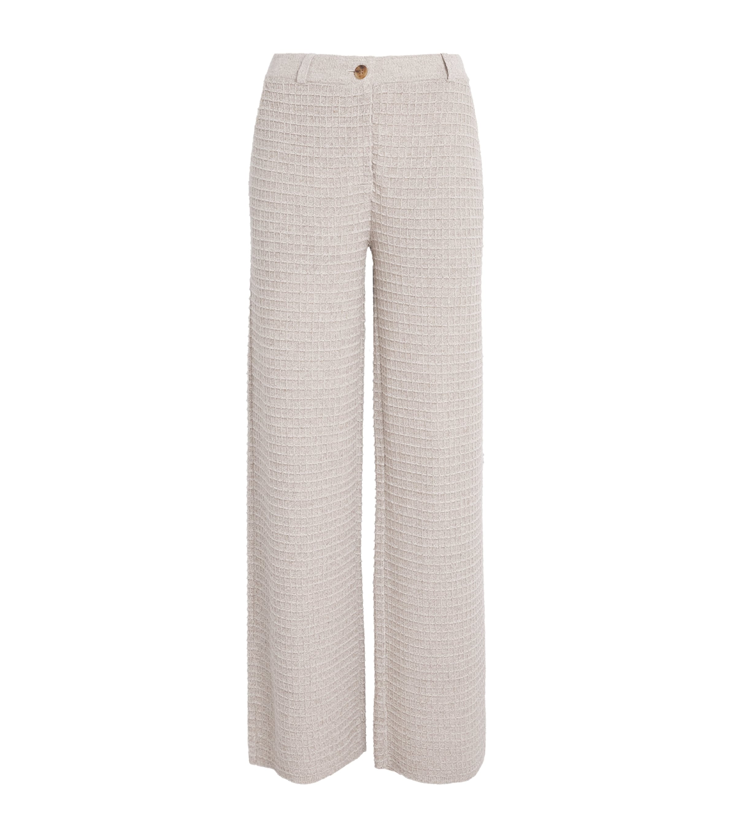 Guest In Residence Womens Linen-Silk Waffle Work Trousers Cream/sandstone