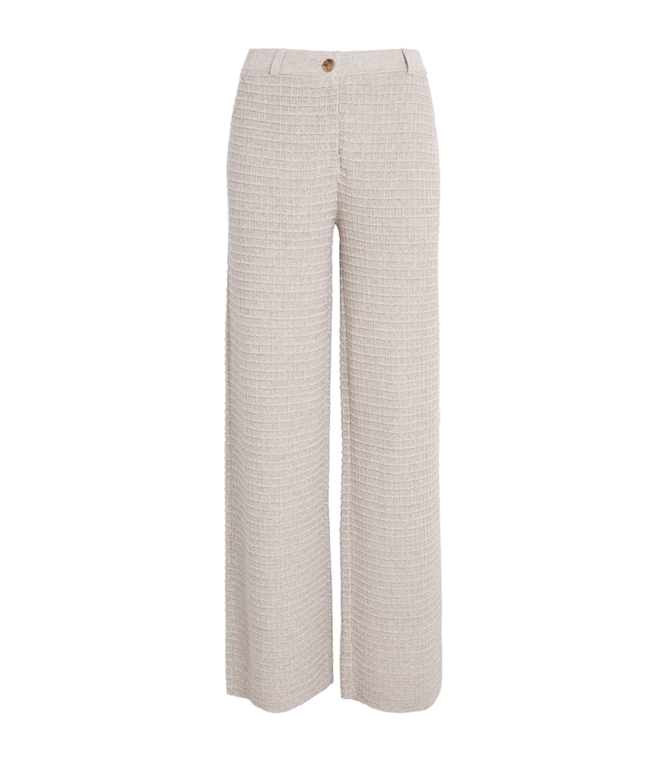 Guest In Residence Womens Linen-Silk Waffle Work Trousers Cream/sandstone