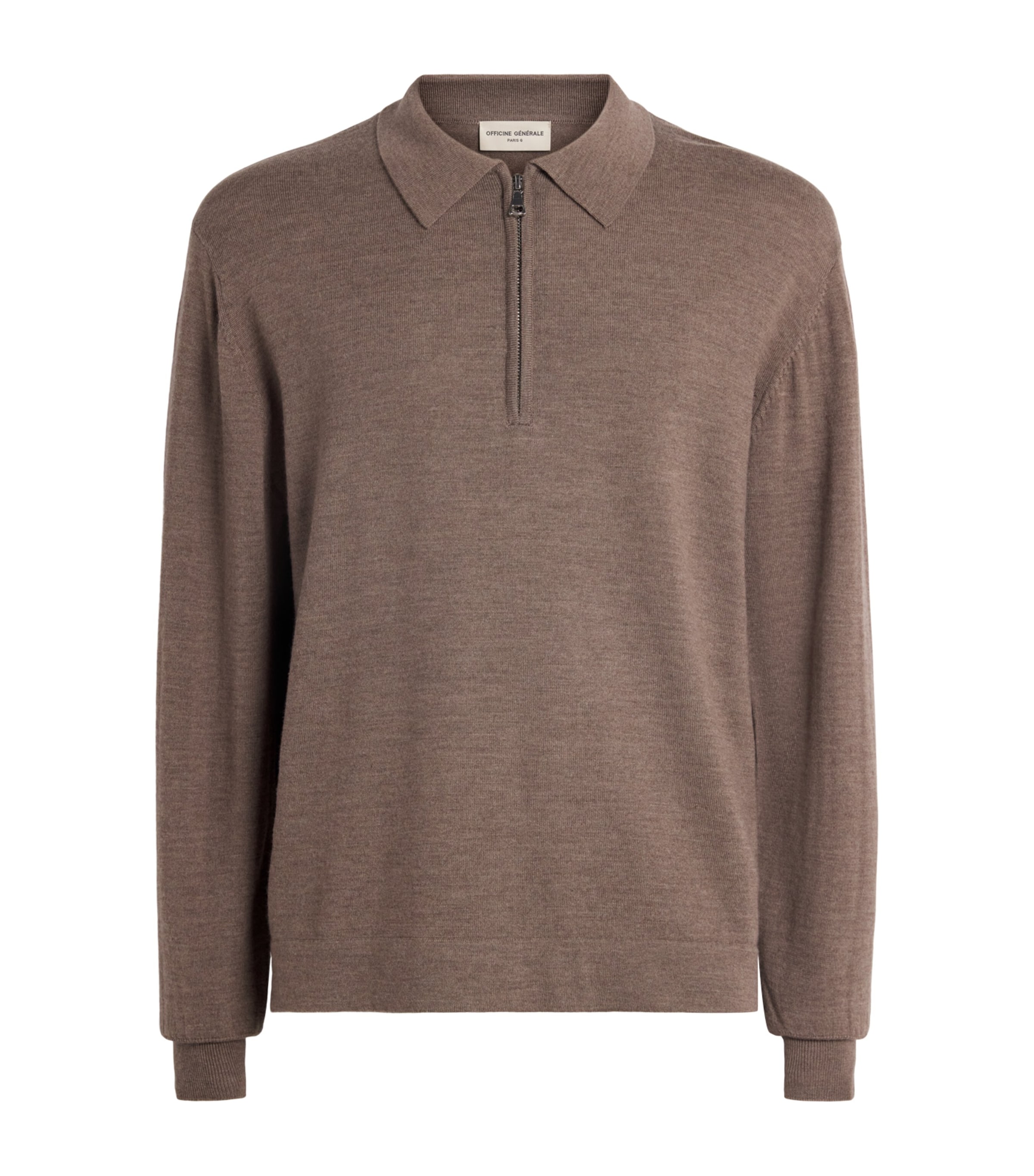 Wool Quarter-Zip Polo Sweater