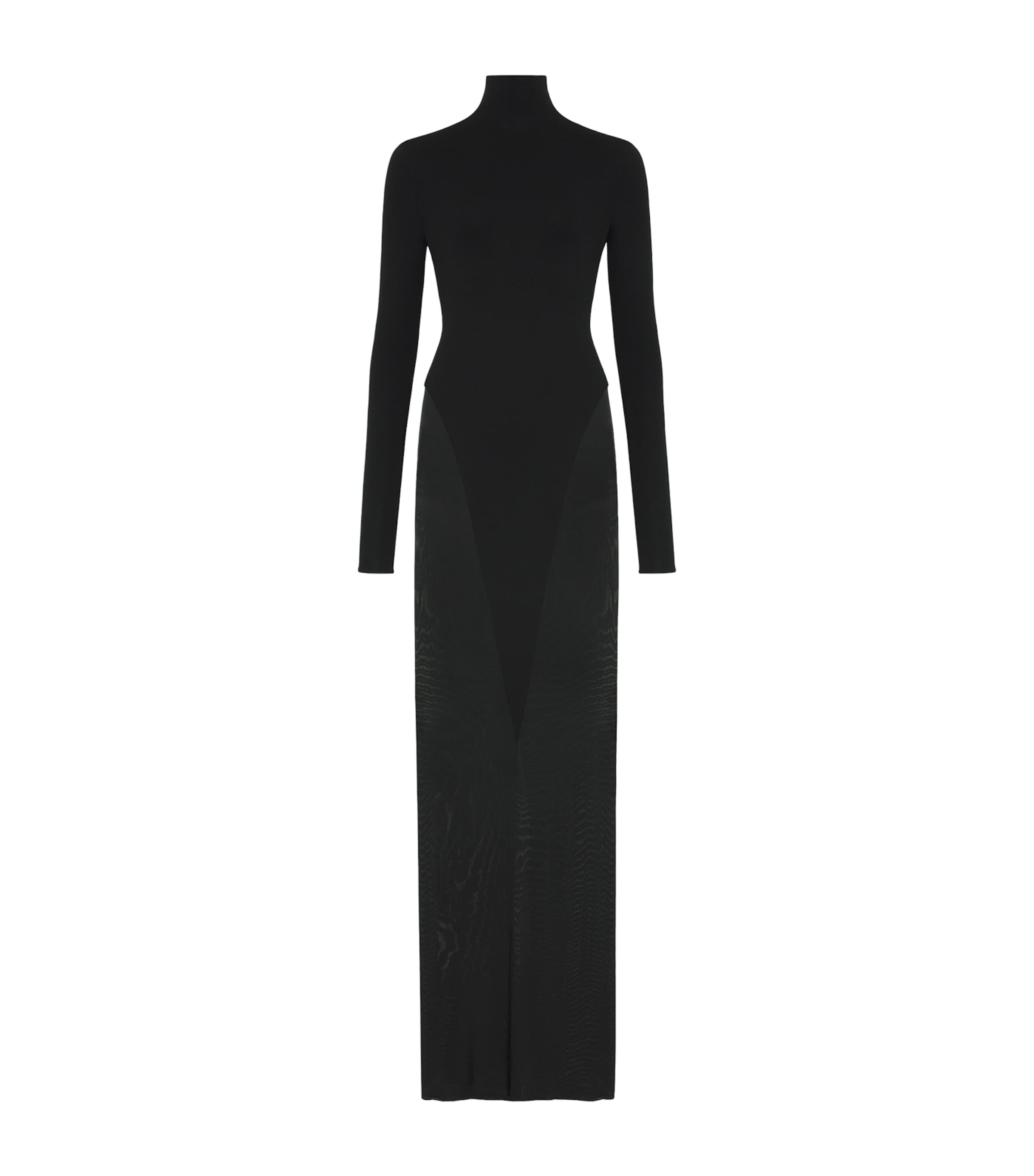Alaïa Womens Jersey High-Neck Maxi Dress Black