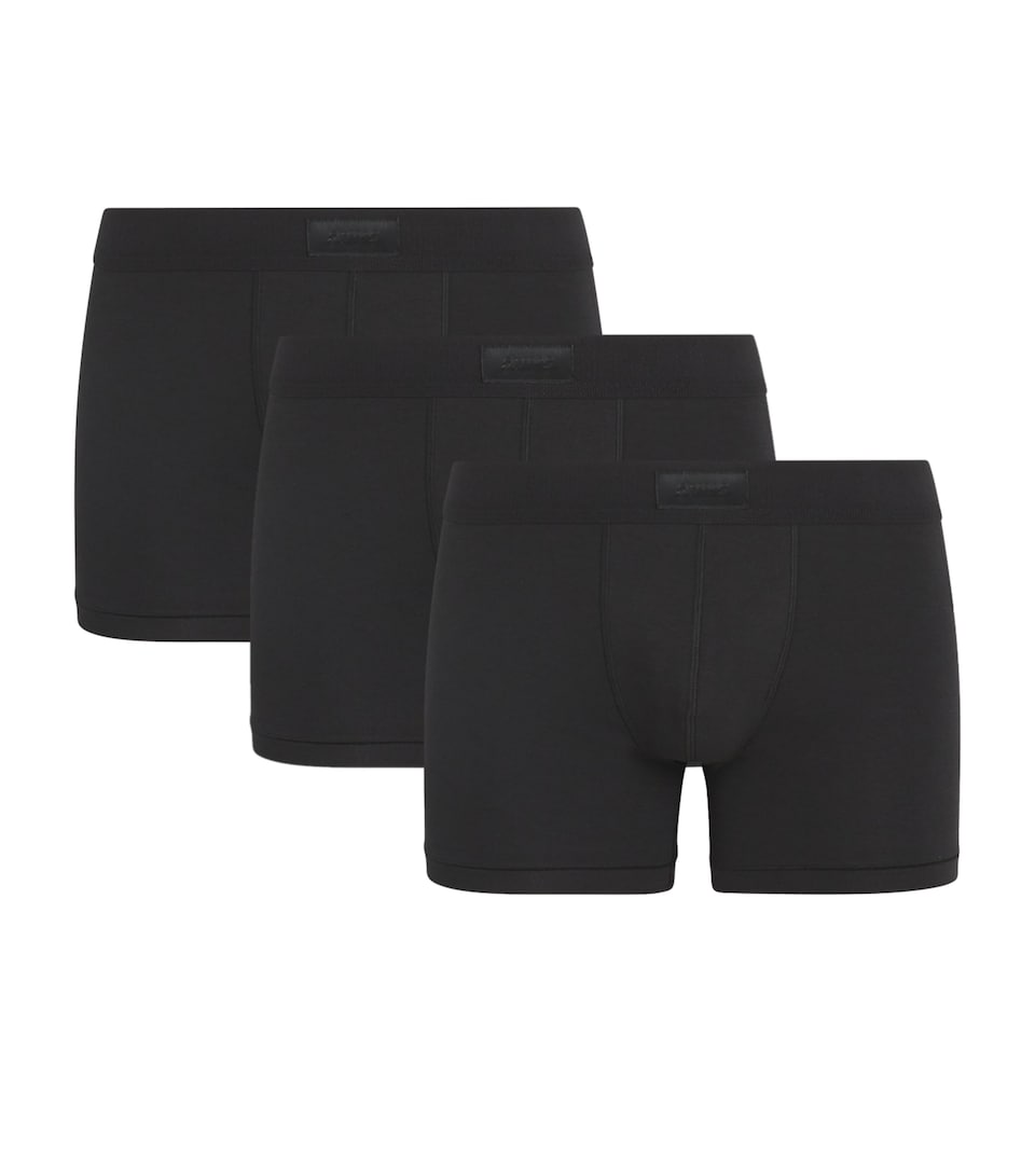 Skims Mens Stretch-Cotton Boxers (Pack of 3) Onyx