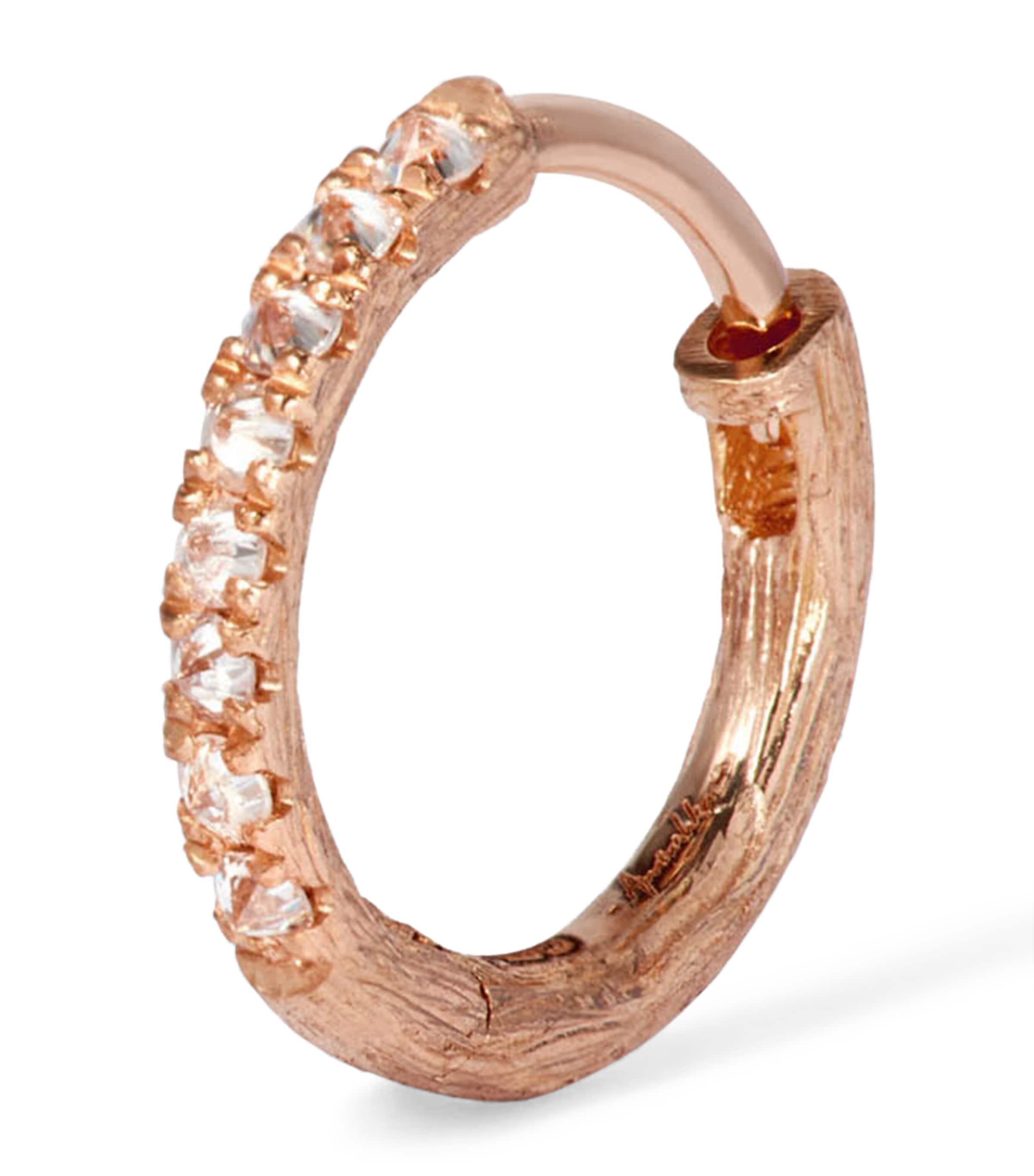 Rose Gold Dusty Diamonds Hoop Earring