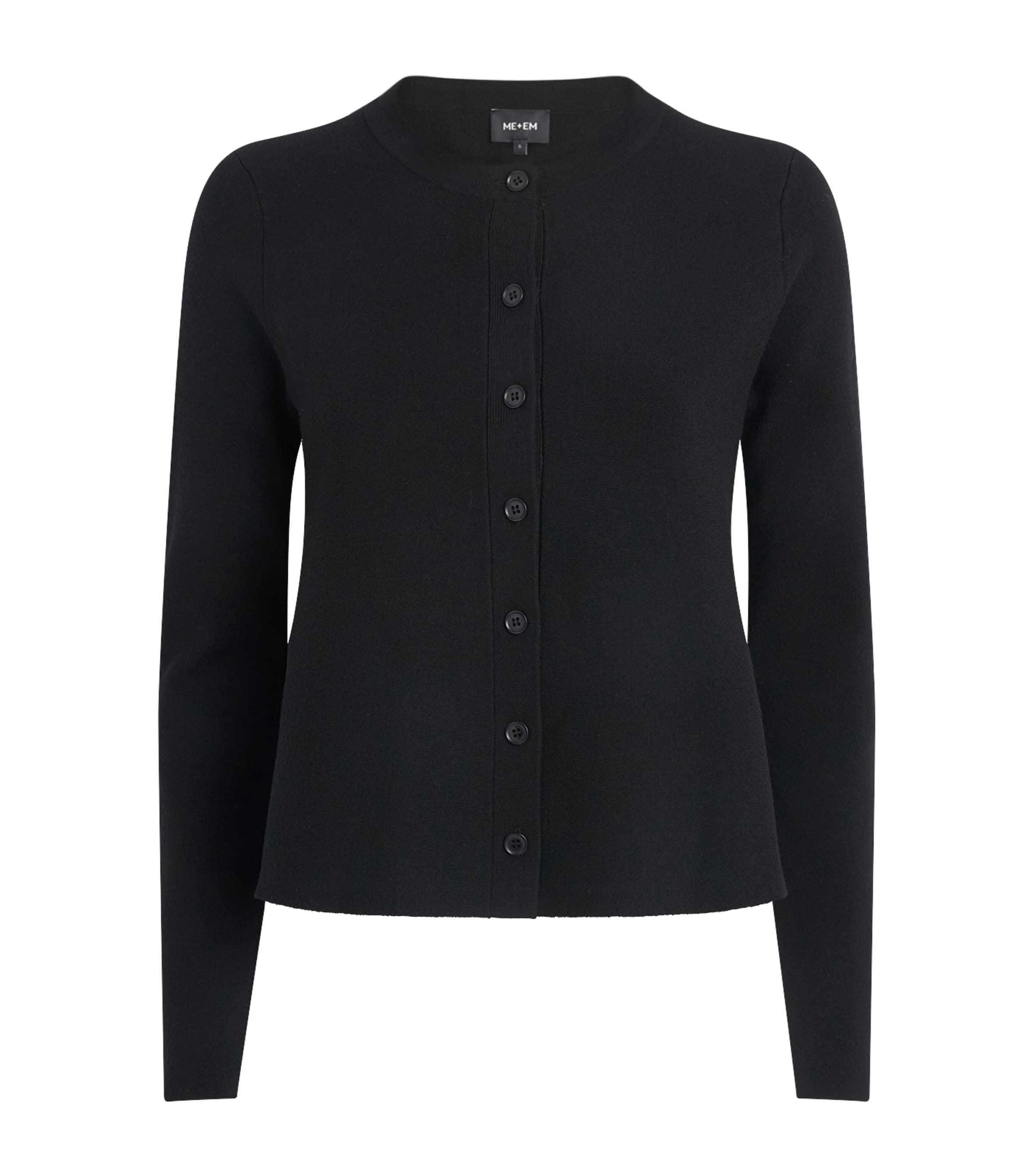 ME+EM Womens Wool-Blend Swing Cardigan Black