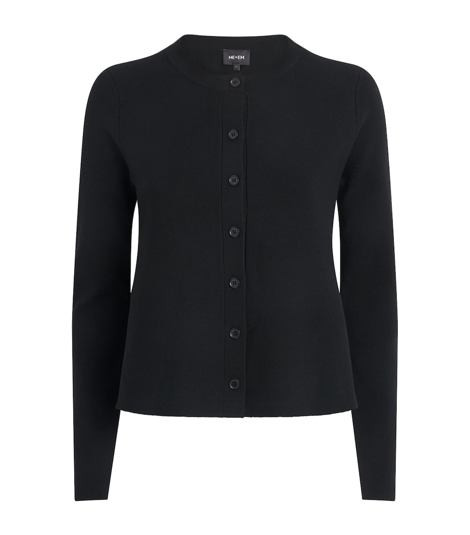 ME+EM Womens Wool-Blend Swing Cardigan Black