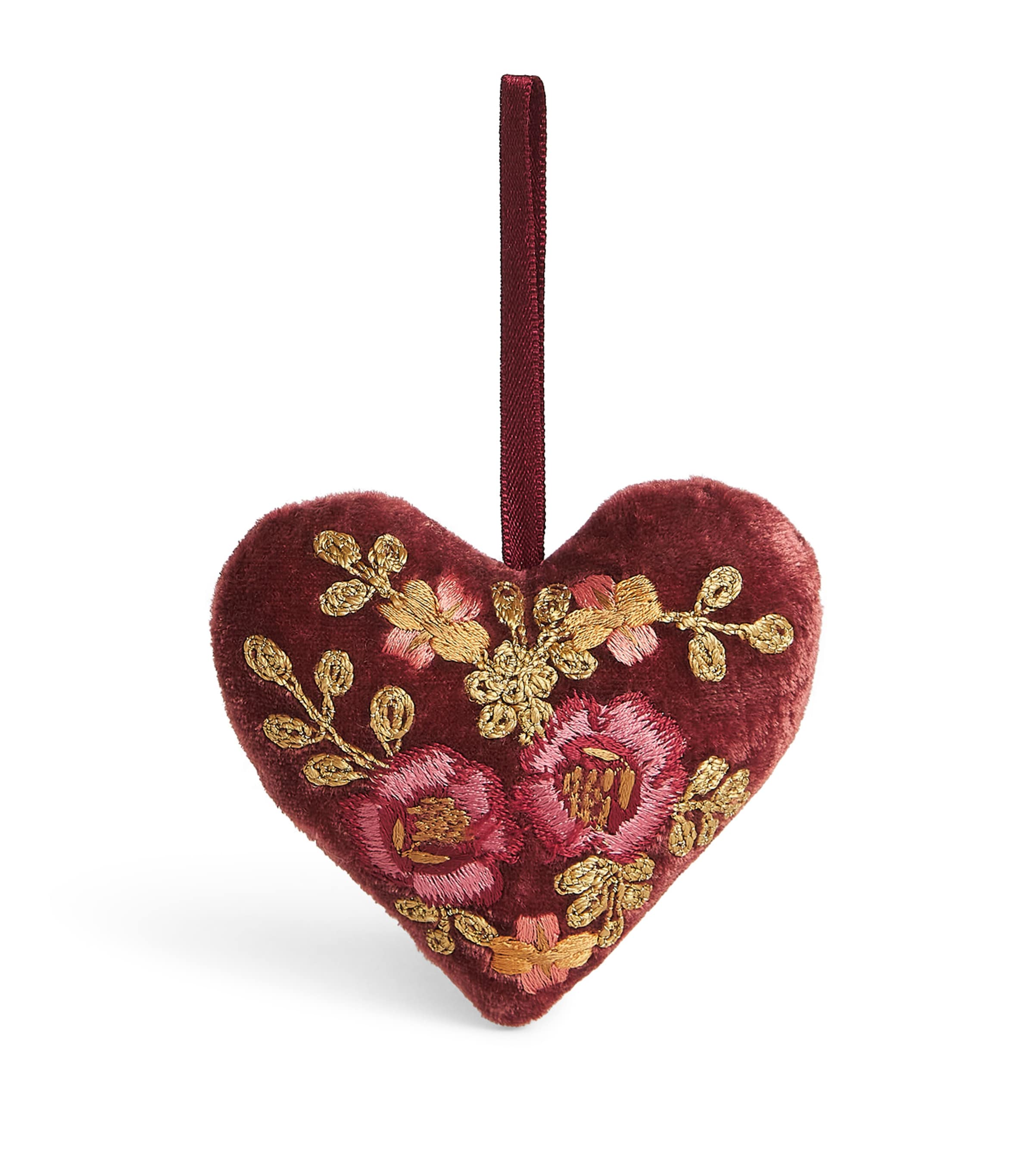 Anke Drechsel Velvet Heart-Shaped Bauble Wine