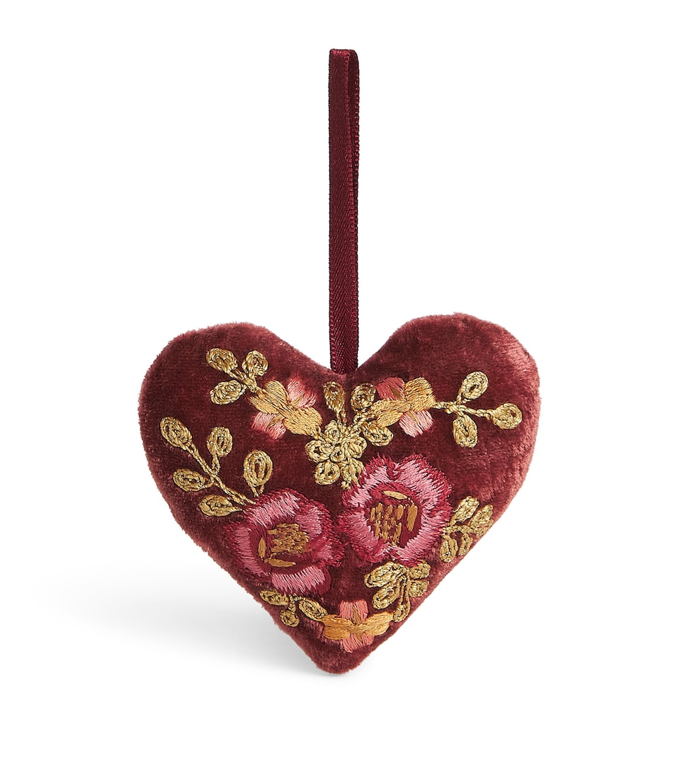 Anke Drechsel Velvet Heart-Shaped Bauble Wine