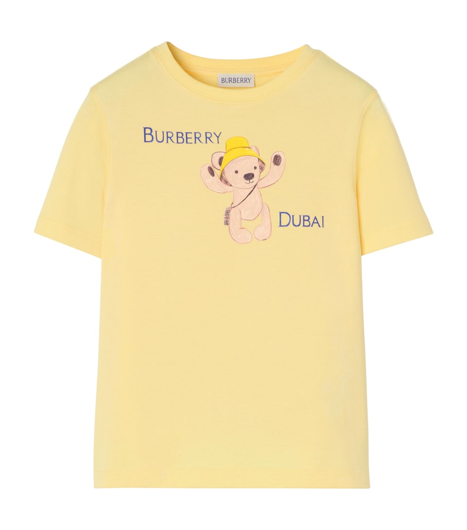 Burberry Kids Cotton Dubai Bear T-Shirt (14 Years) Straw