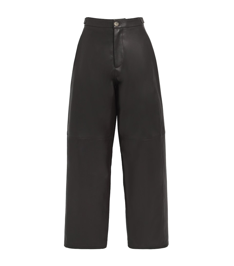 Leather Wide-Leg Trousers