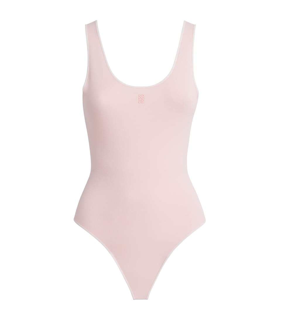 Sandro Paris Womens Knit Scoop-Neck Bodysuit Light Pink