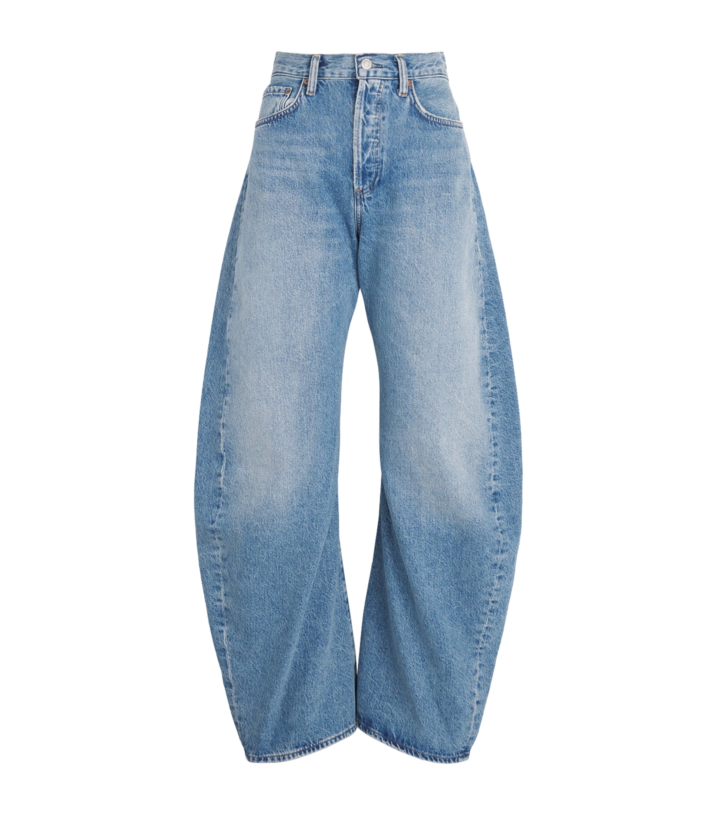 AGOLDE Womens Curved-Hem Spiral Mid-Rise Baggy Jeans Vntr Venture