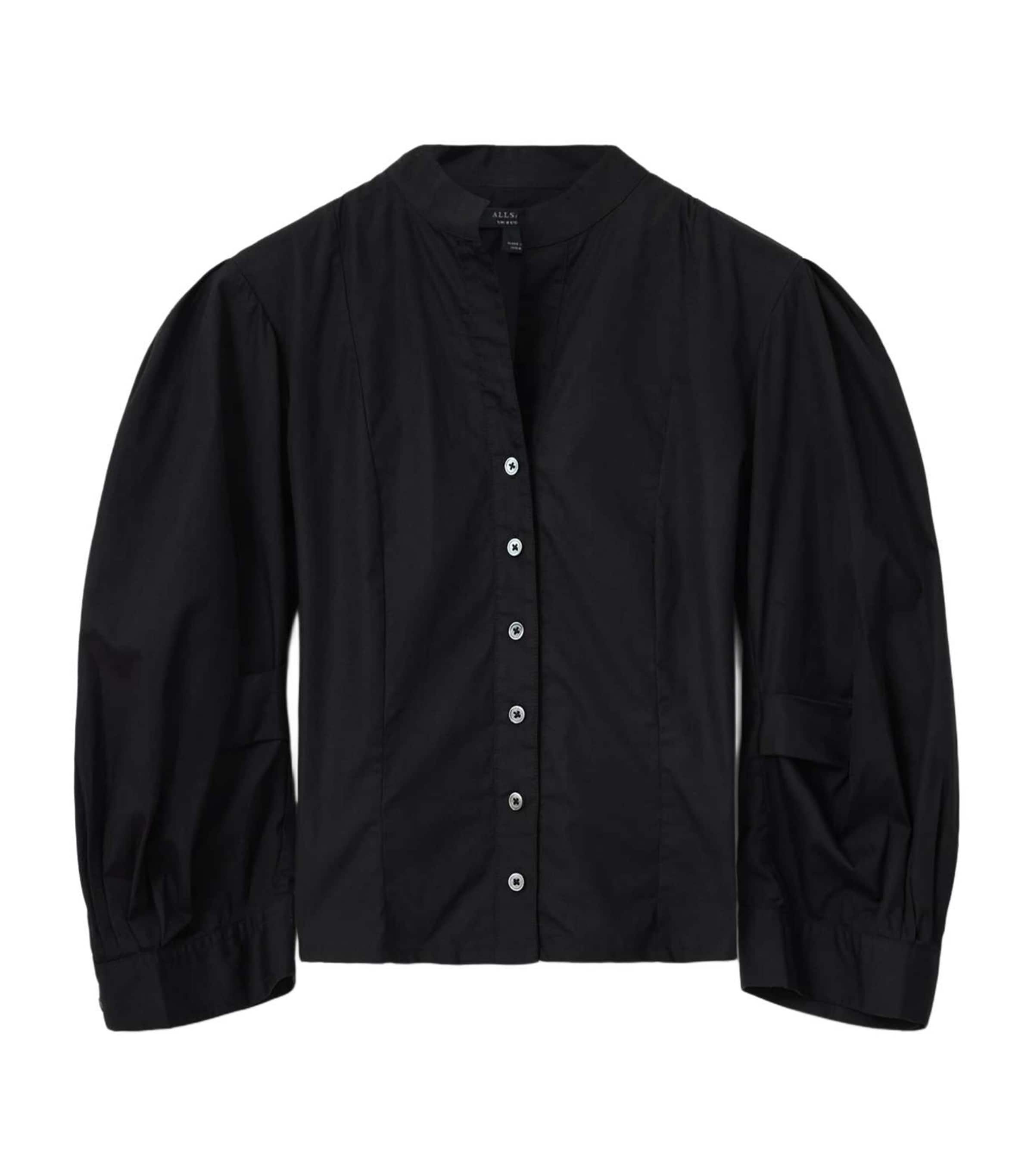 AllSaints Womens Organic Cotton Maud Shirt Black