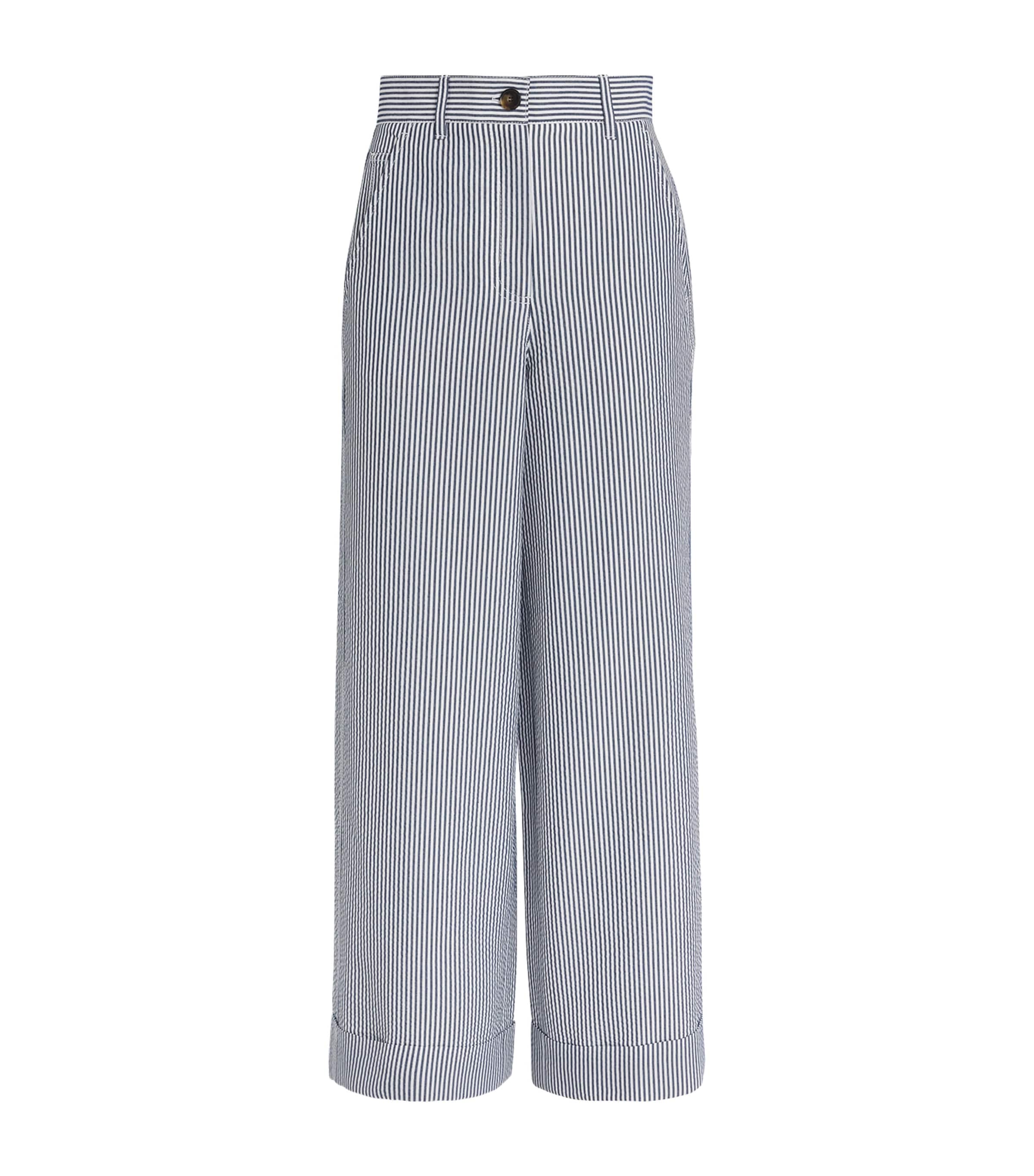 Stripe Wide-Leg Trousers