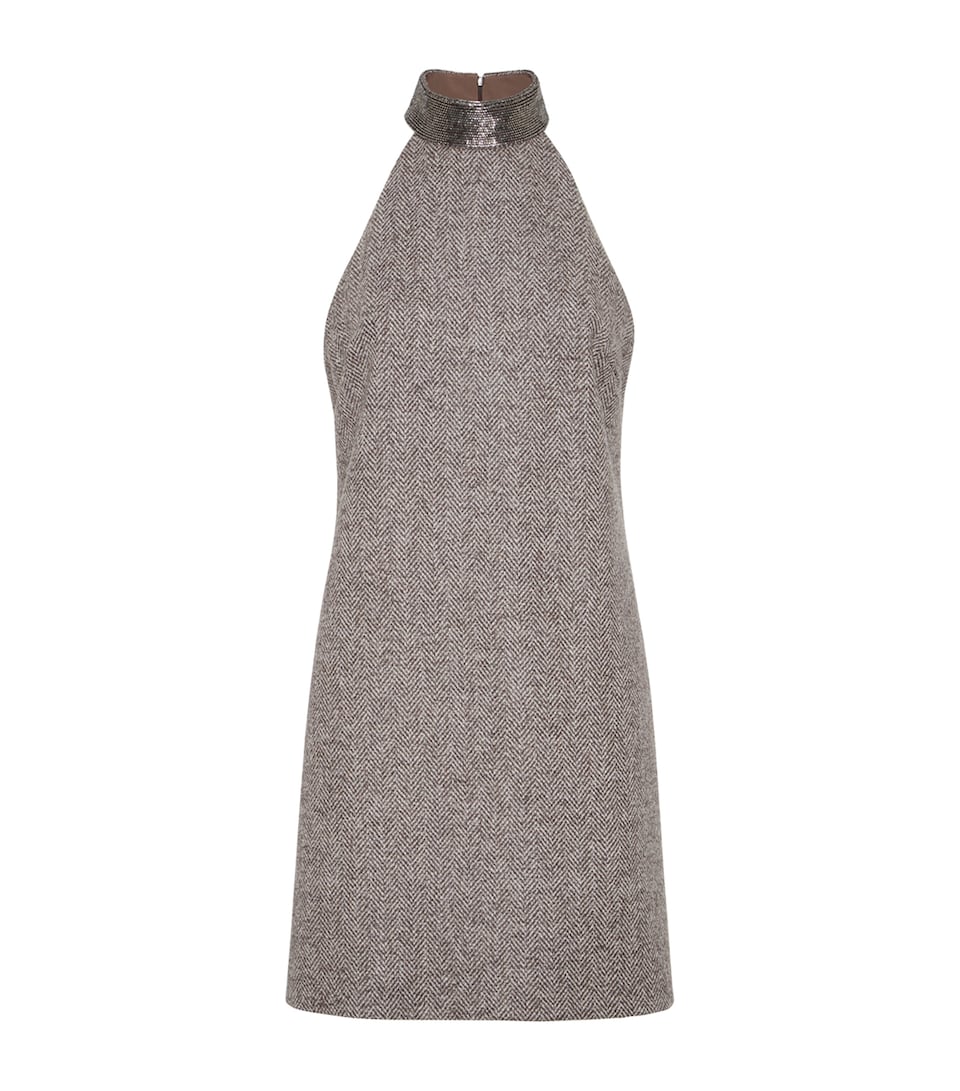 Wool-Blend Tweed Mini Dress