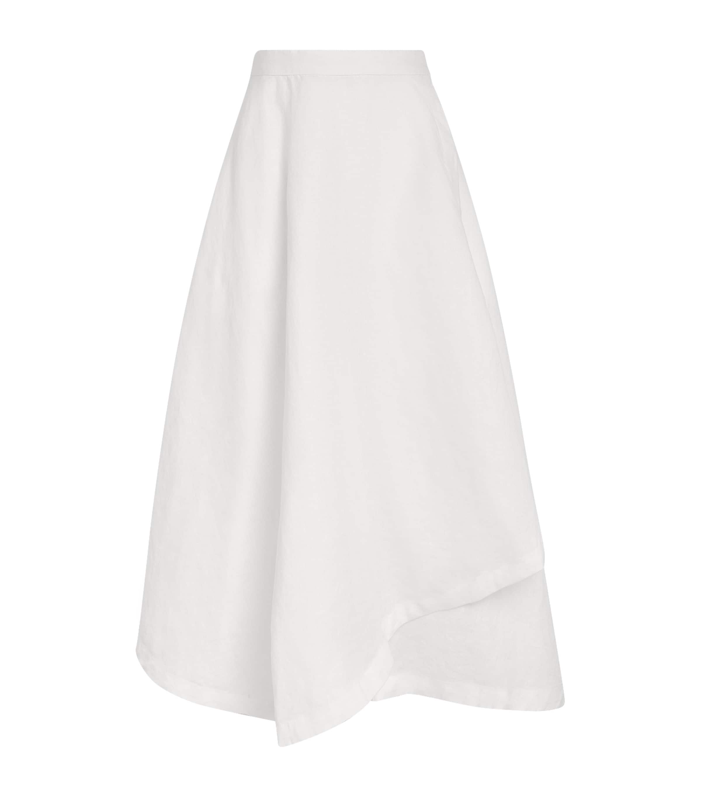 Polo Ralph Lauren Womens Linen Wrap Midi Skirt White