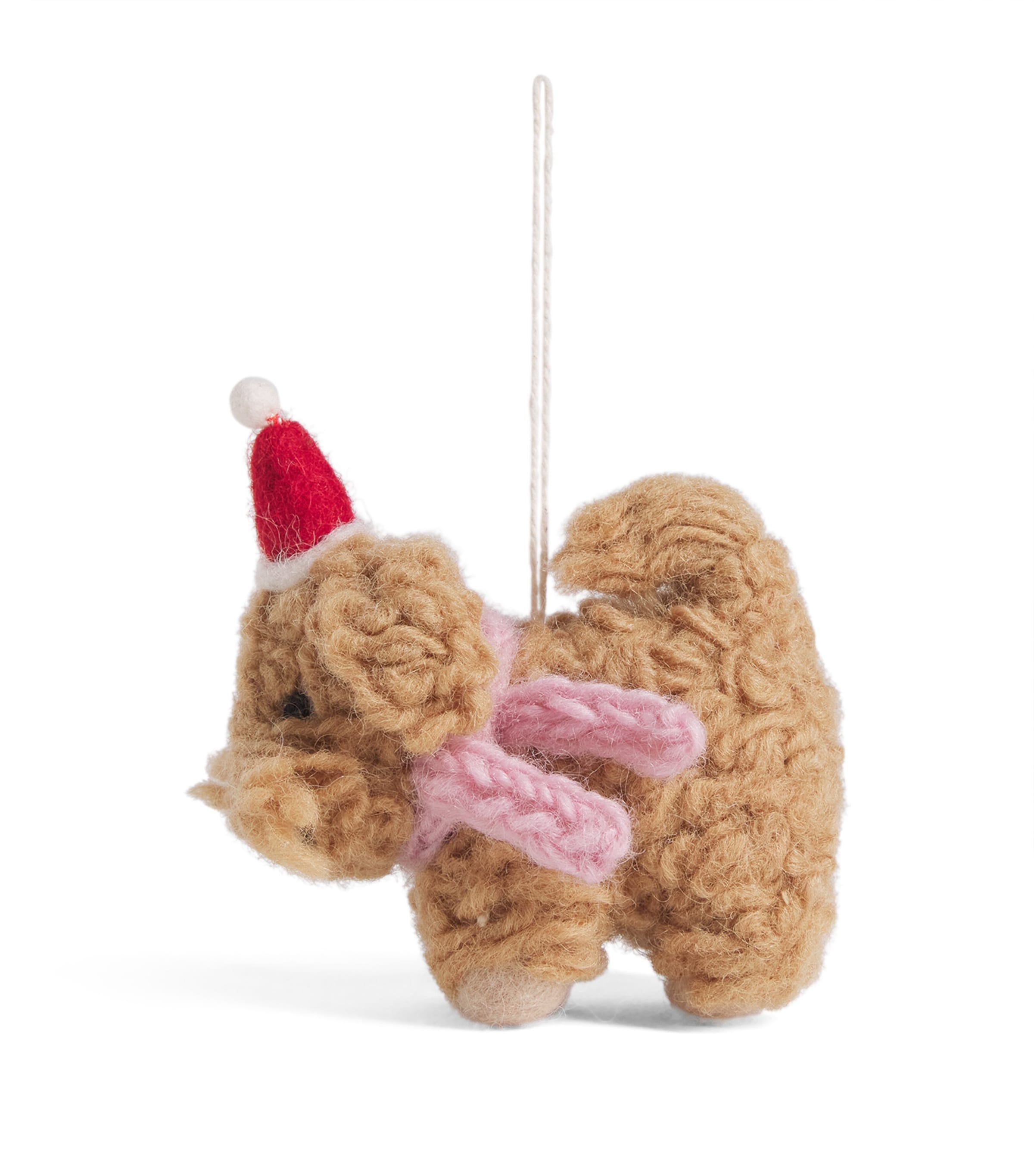 Harrods Felt Cockapoo Tree Decoration Beige & Pink
