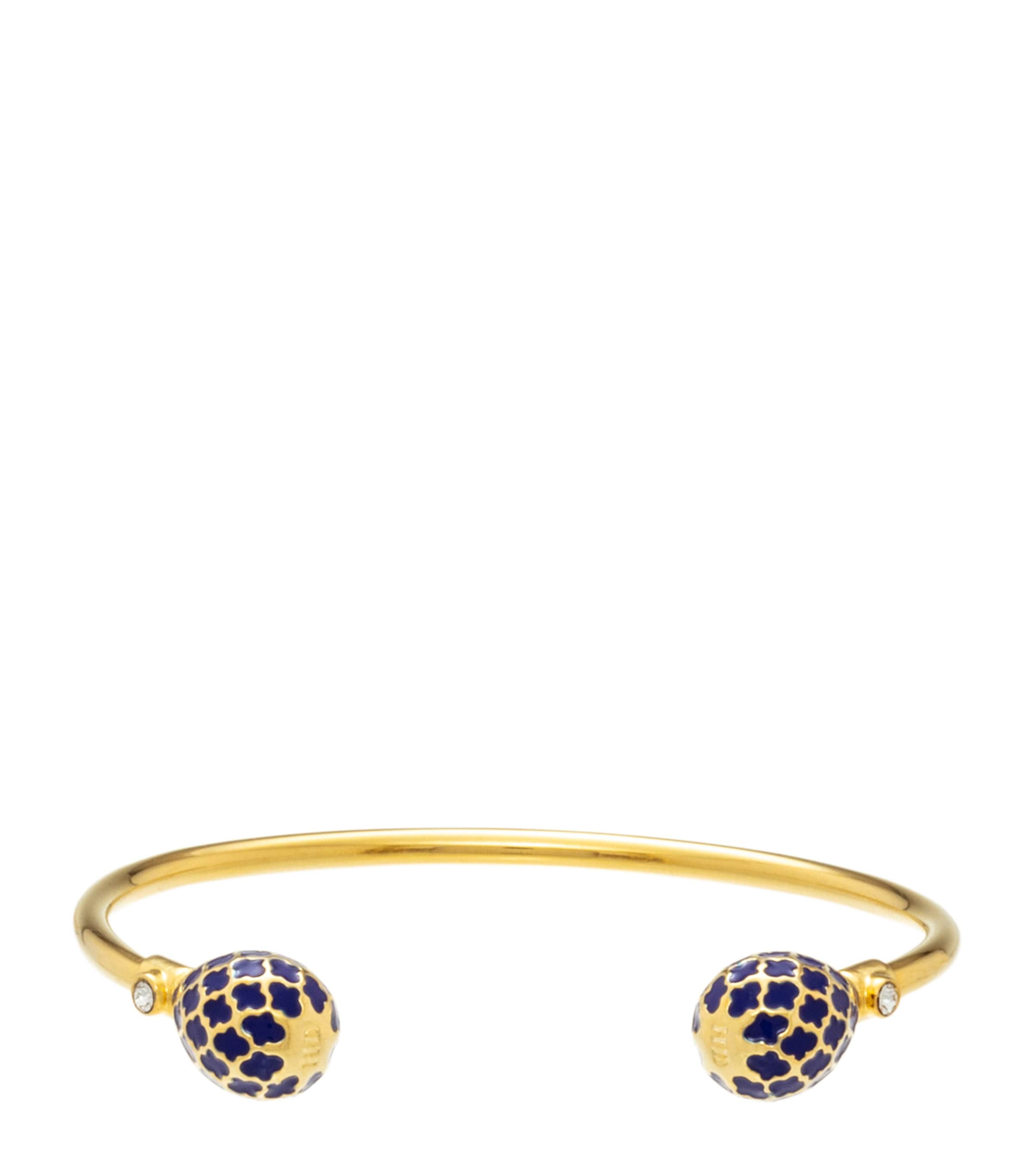 Halcyon Days Gold-Plated Agama Torque Bracelet Blue/gold