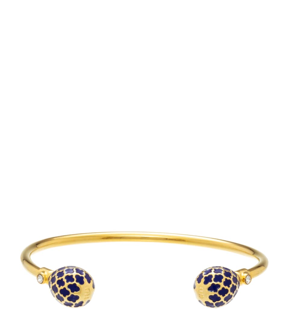 Halcyon Days Gold-Plated Agama Torque Bracelet Blue/gold