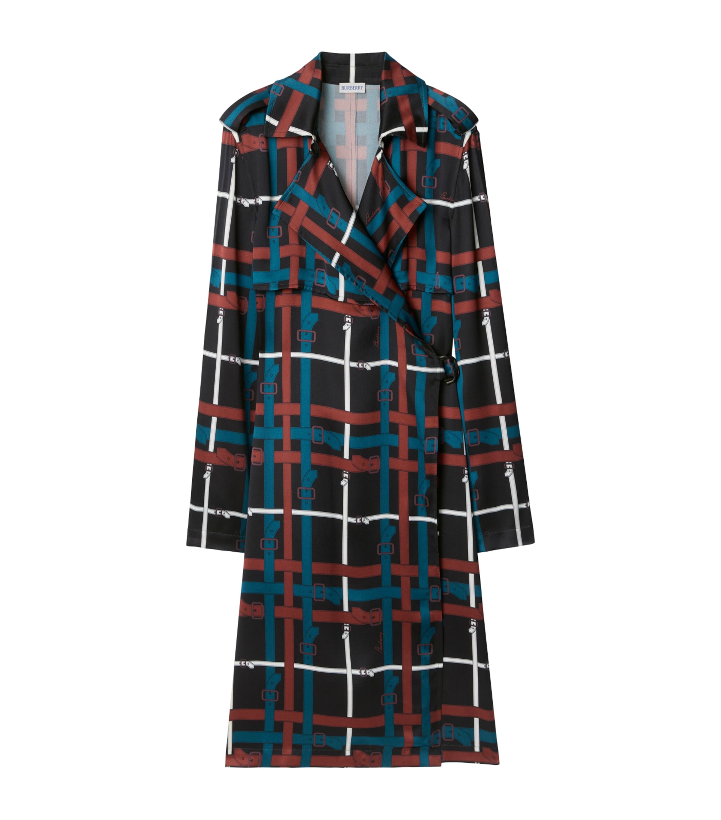 Belt Print Trench Dress
