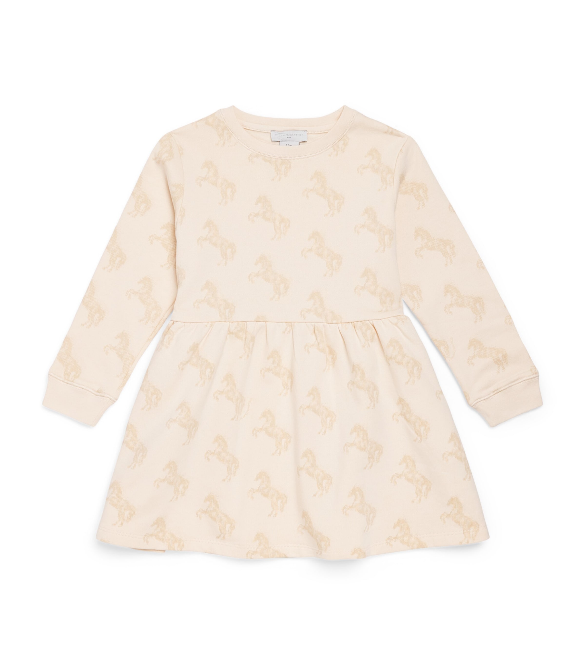 Stella McCartney Kids Cotton Horse Print Dress (3-12 Years) Mother Of Pearl/nocc