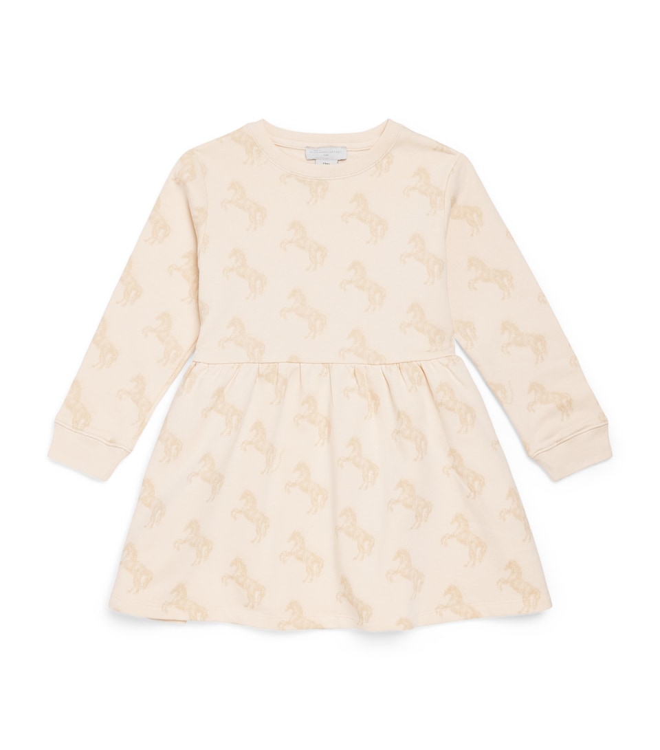 Stella McCartney Kids Cotton Horse Print Dress (3-12 Years) Mother Of Pearl/nocc