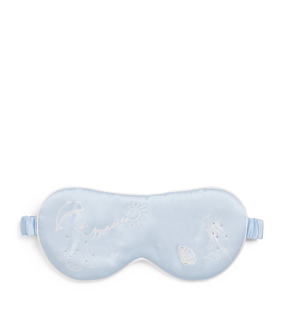 Silk-Blend Sea Print Eye Mask