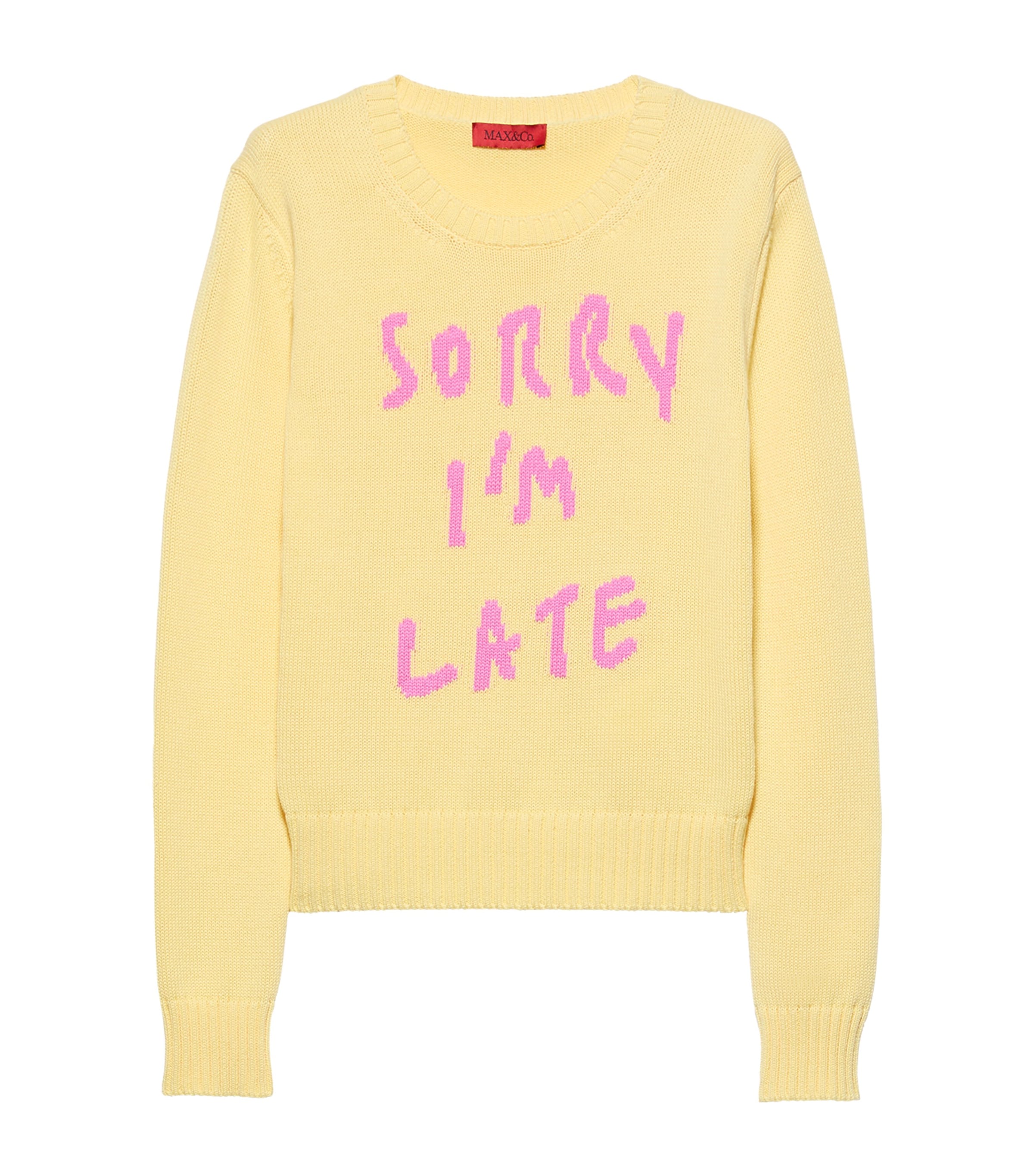 MAX&Co. Womens Cotton Slogan Sweater Yellow