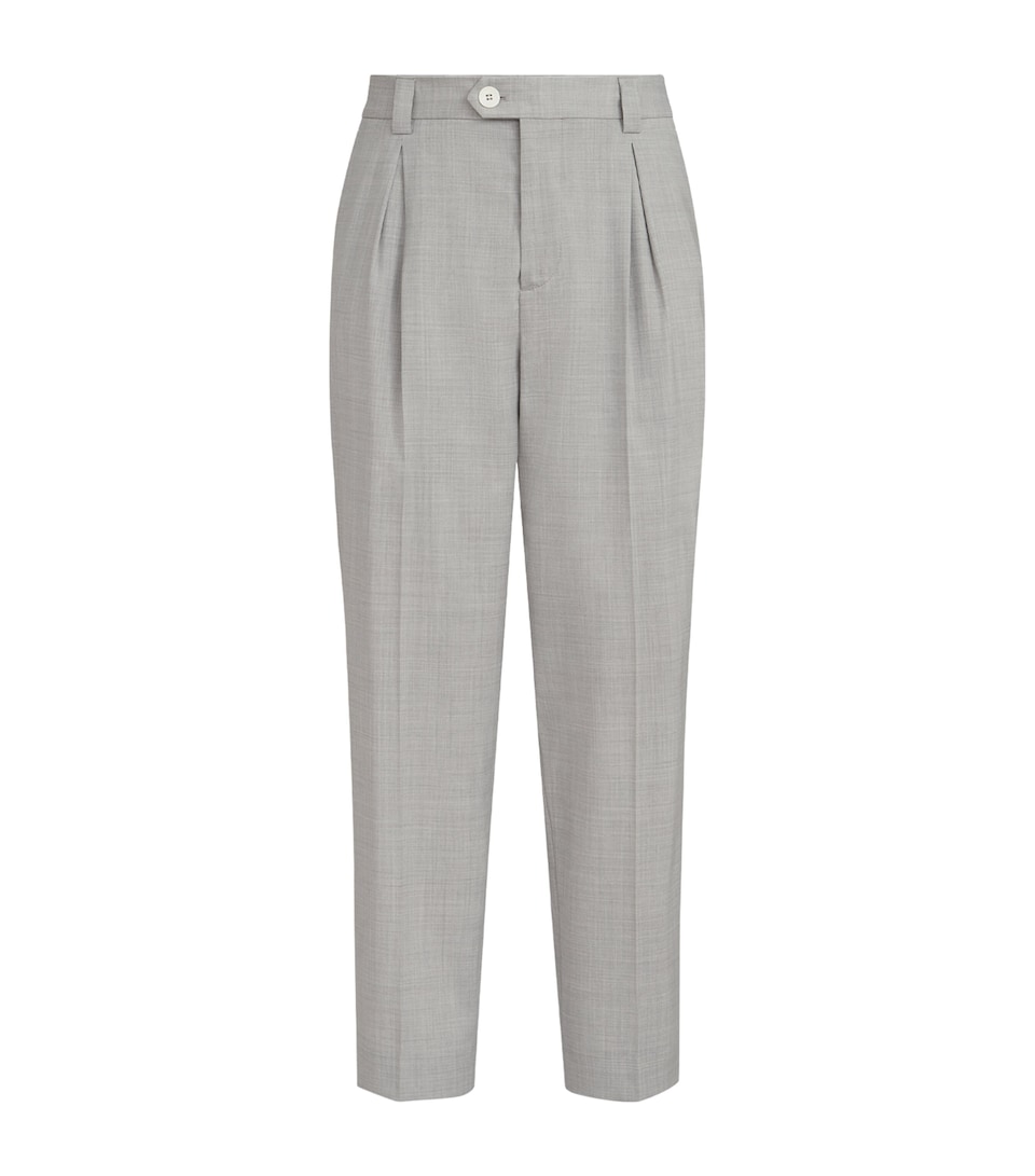Brunello Cucinelli Mens Virgin Wool Pleated Trousers