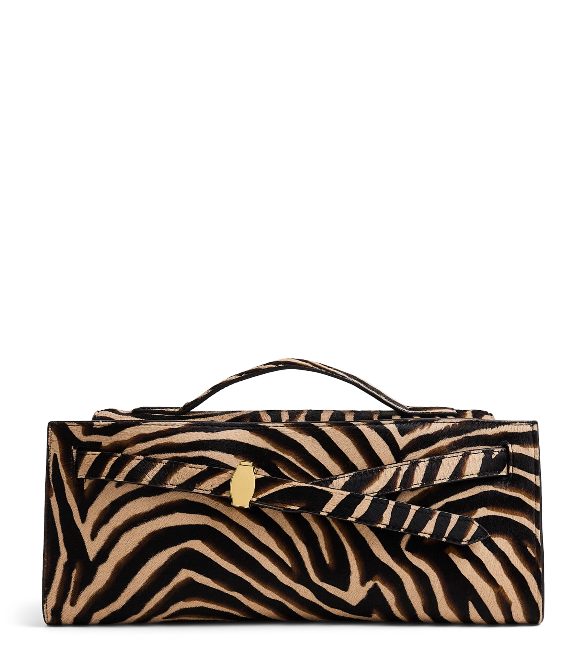 Veronica Beard Calf Hair Dash Top-Handle Bag Tan Multi