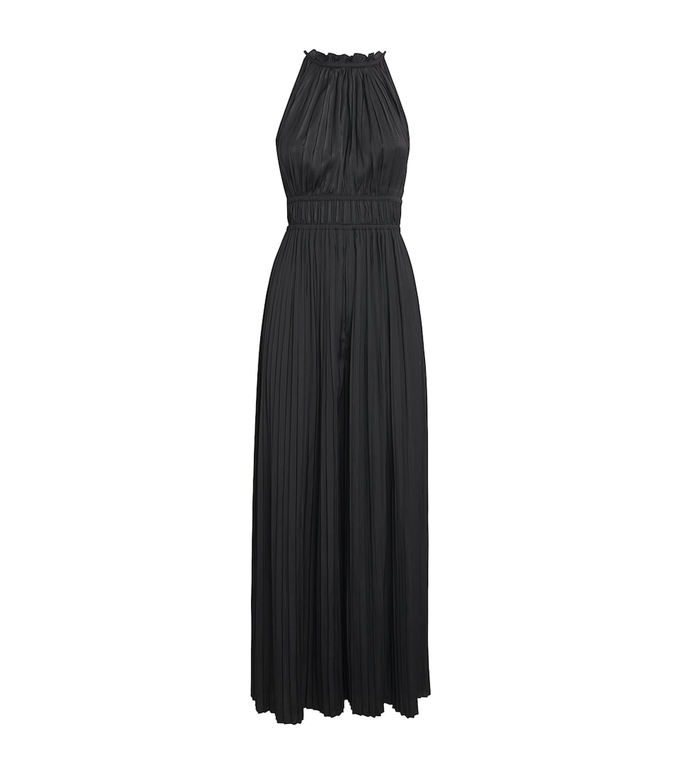 Satin Pleated Midi Dress