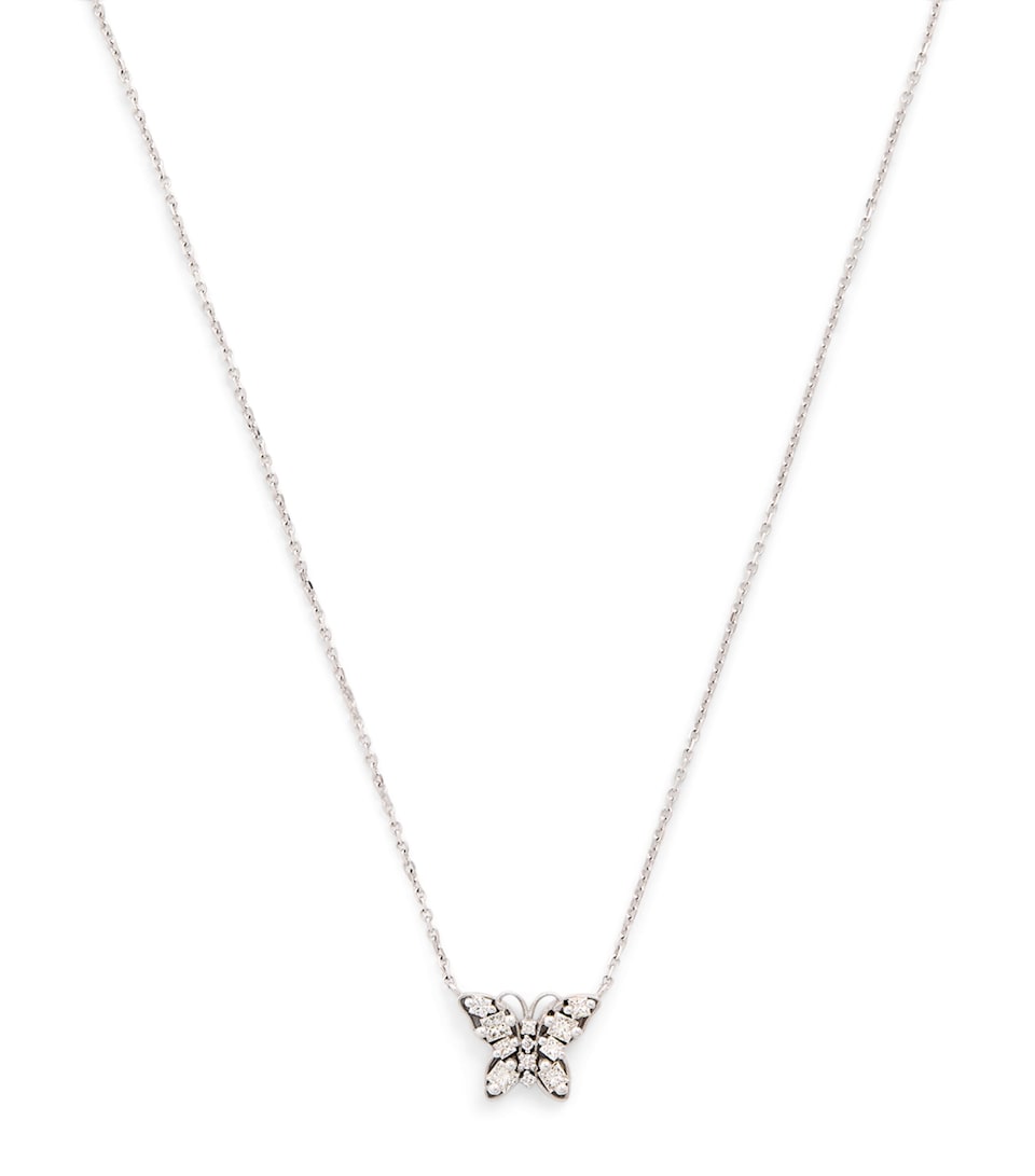 Suzanne Kalan White Gold and Diamond Princess Mini Butterfly Necklace Wg/wd