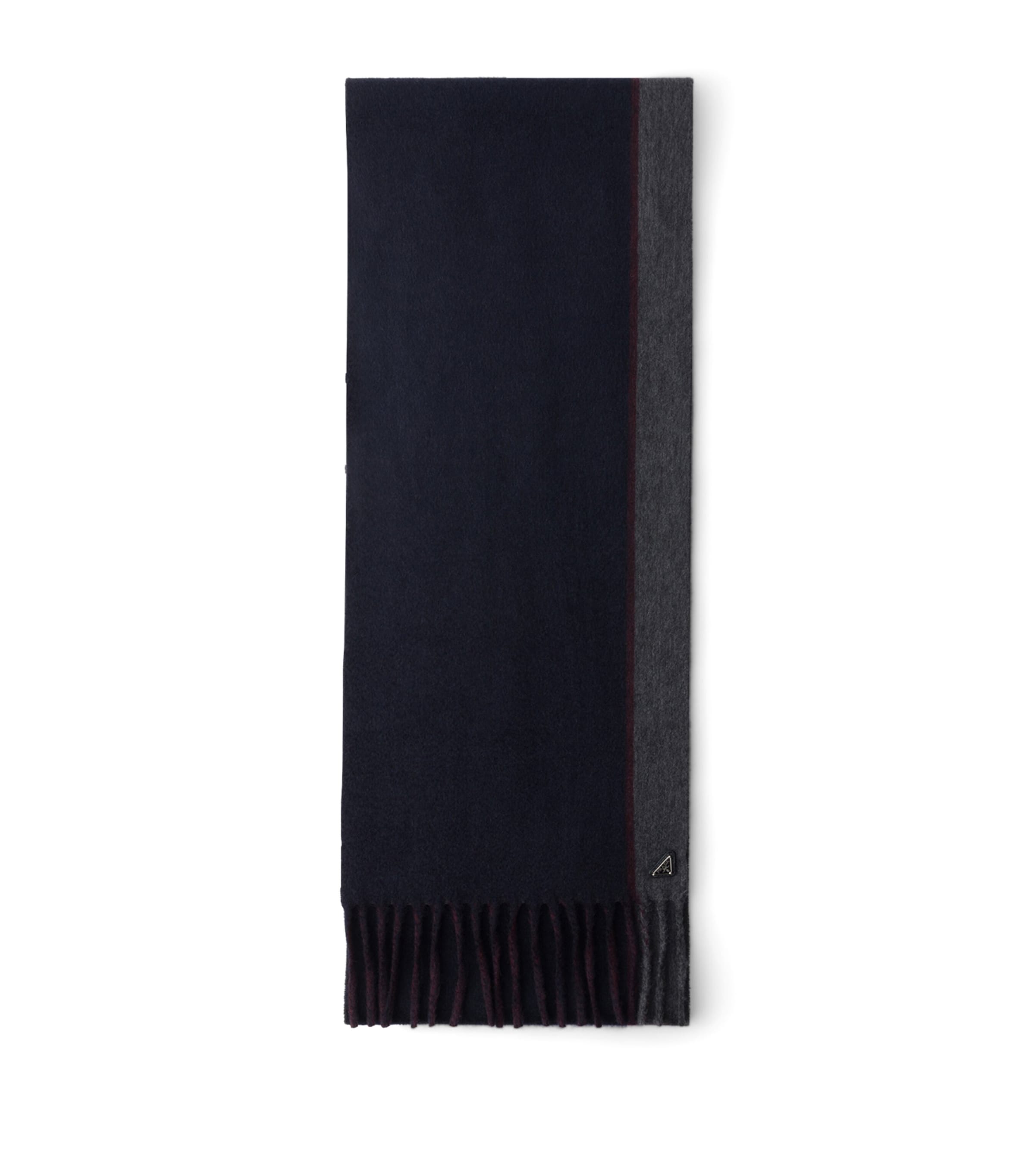 Prada Mens Cashmere-Wool Logo Scarf Blue