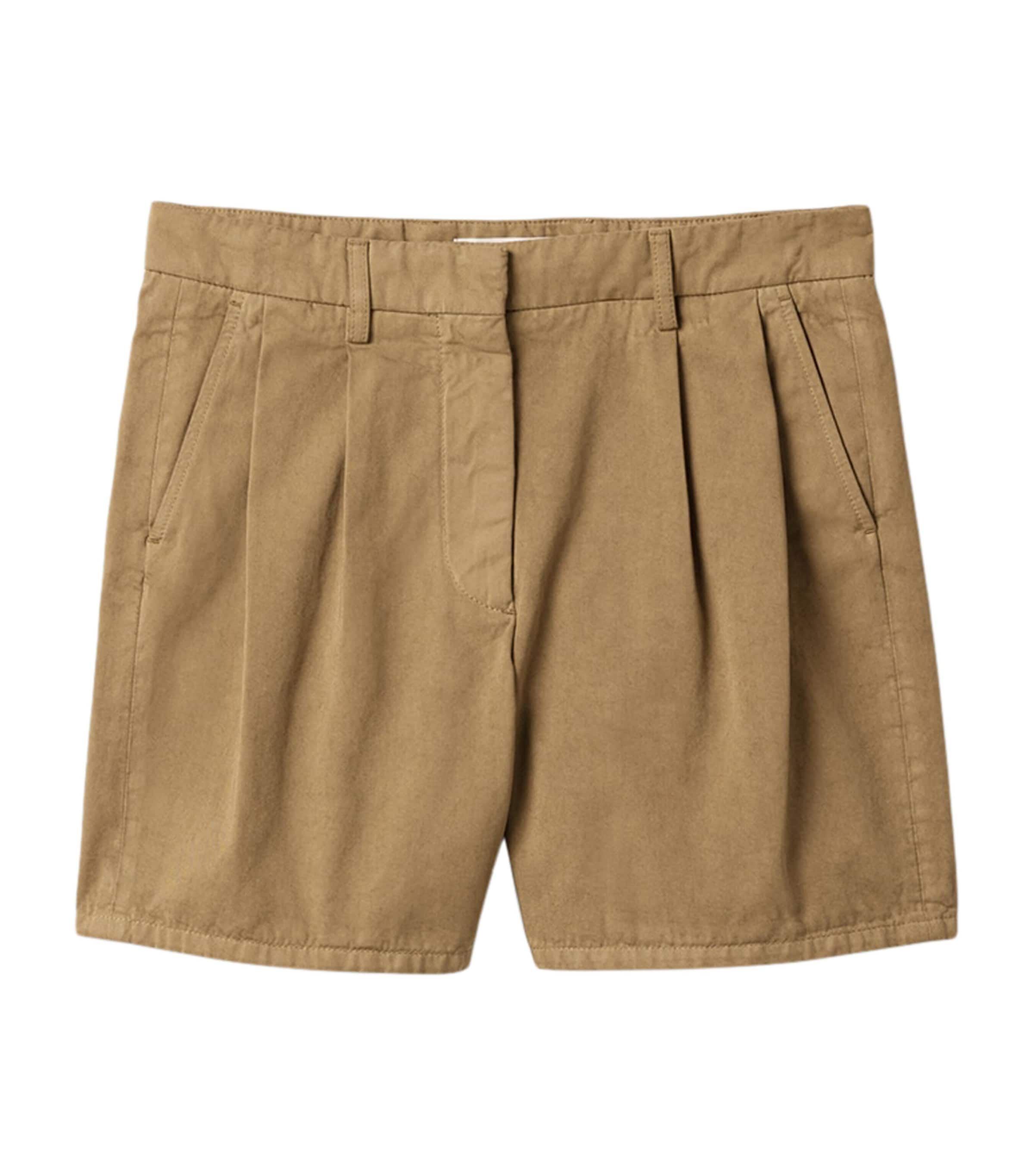 Miu Miu Womens Cotton Gabardine Bermuda Shorts Neutral