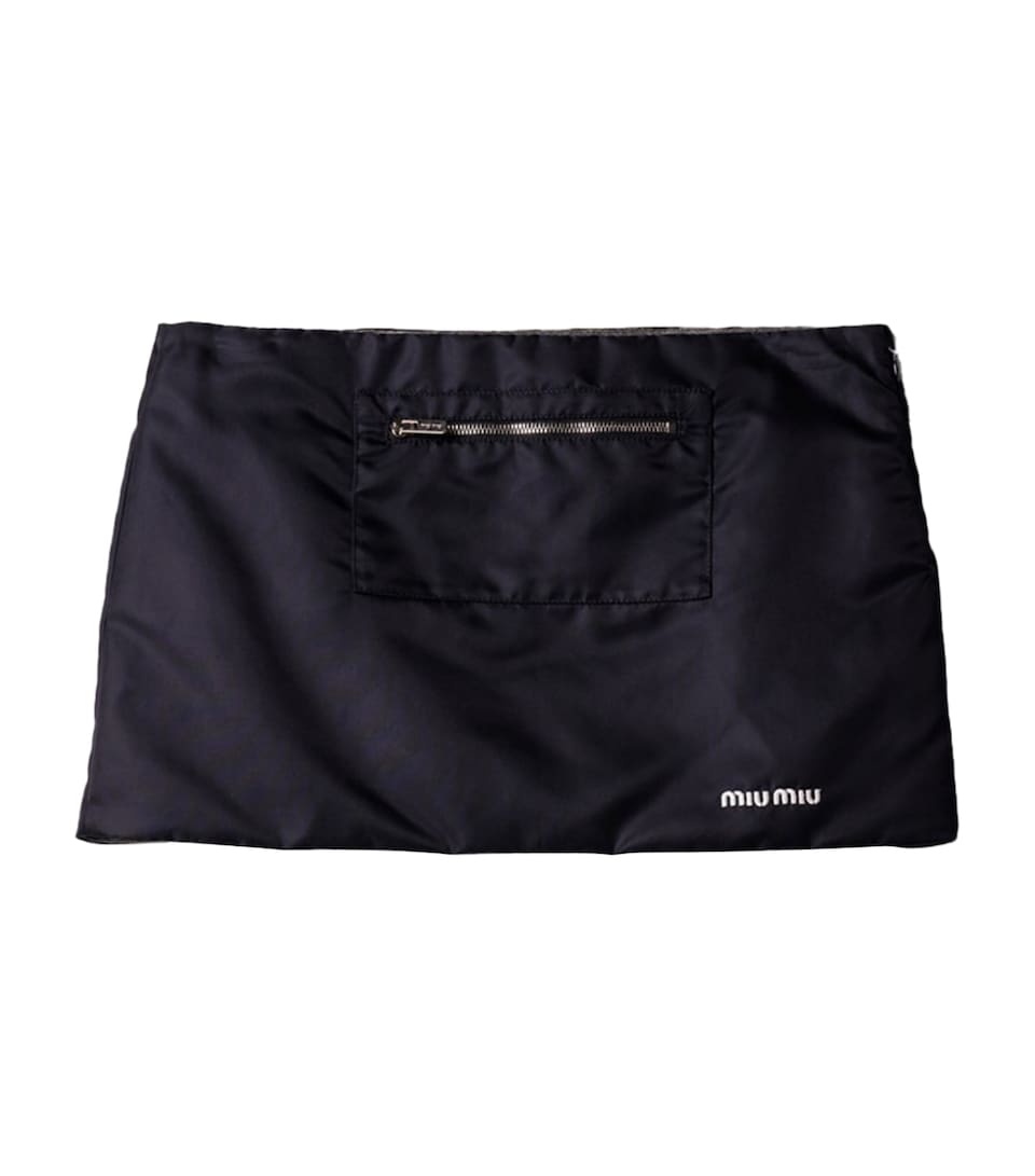 Miu Miu Womens Technical Gazar Mini Skirt