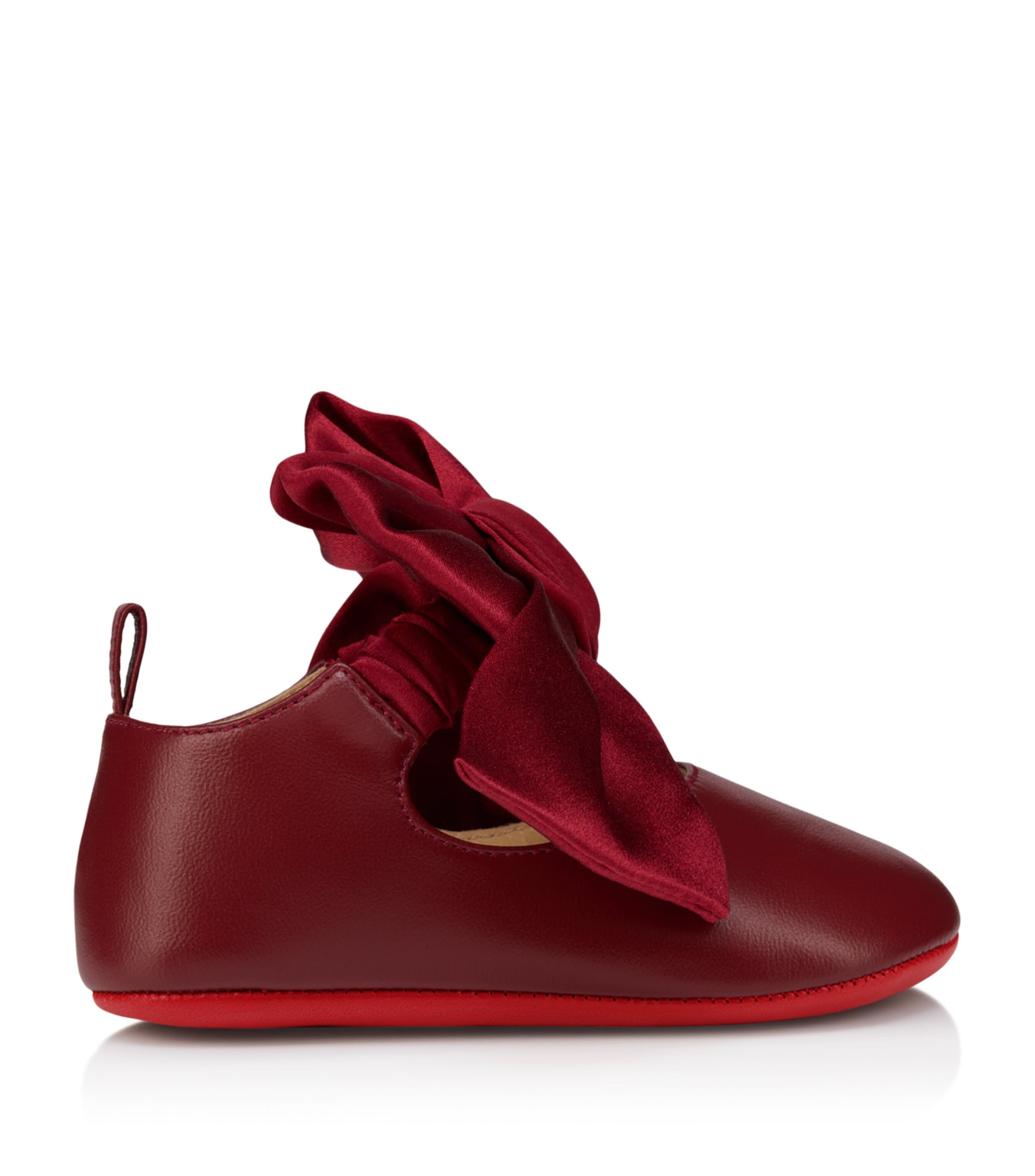 Christian Louboutin Kids Lou Babe Nodo Leather Ballet Flats