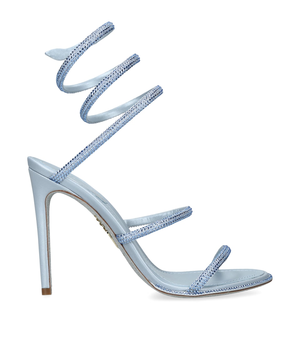 René Caovilla Embellished Cleo Sandals 105 Pale Blue