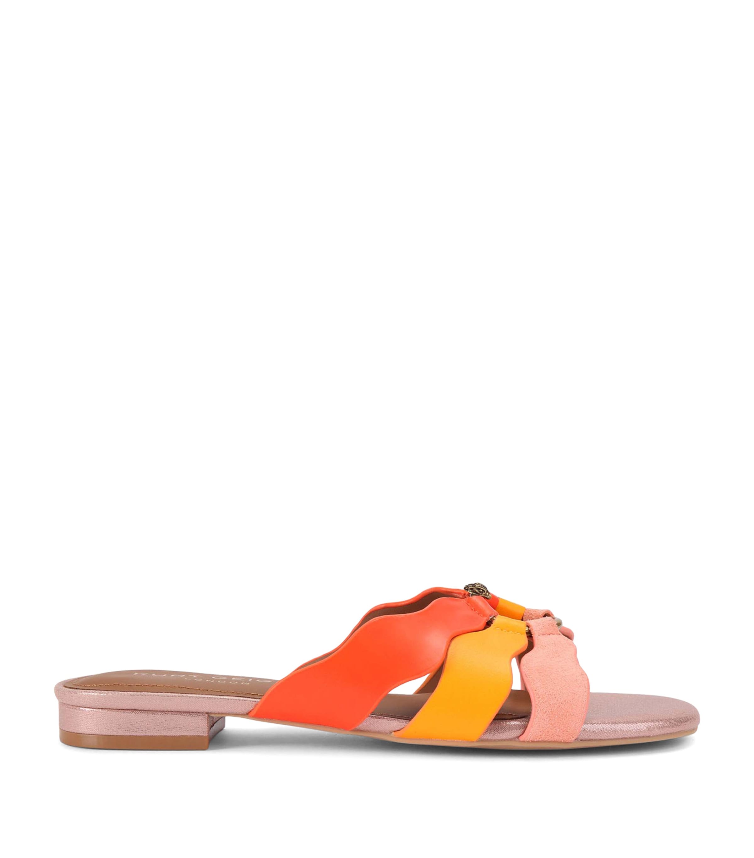 Kurt Geiger London Leather Sun Wave Sandals Pink Comb