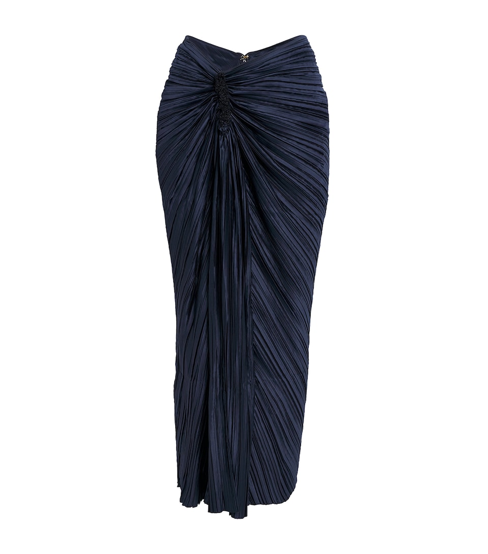 Plissé Satin Sonoma Midi Skirt