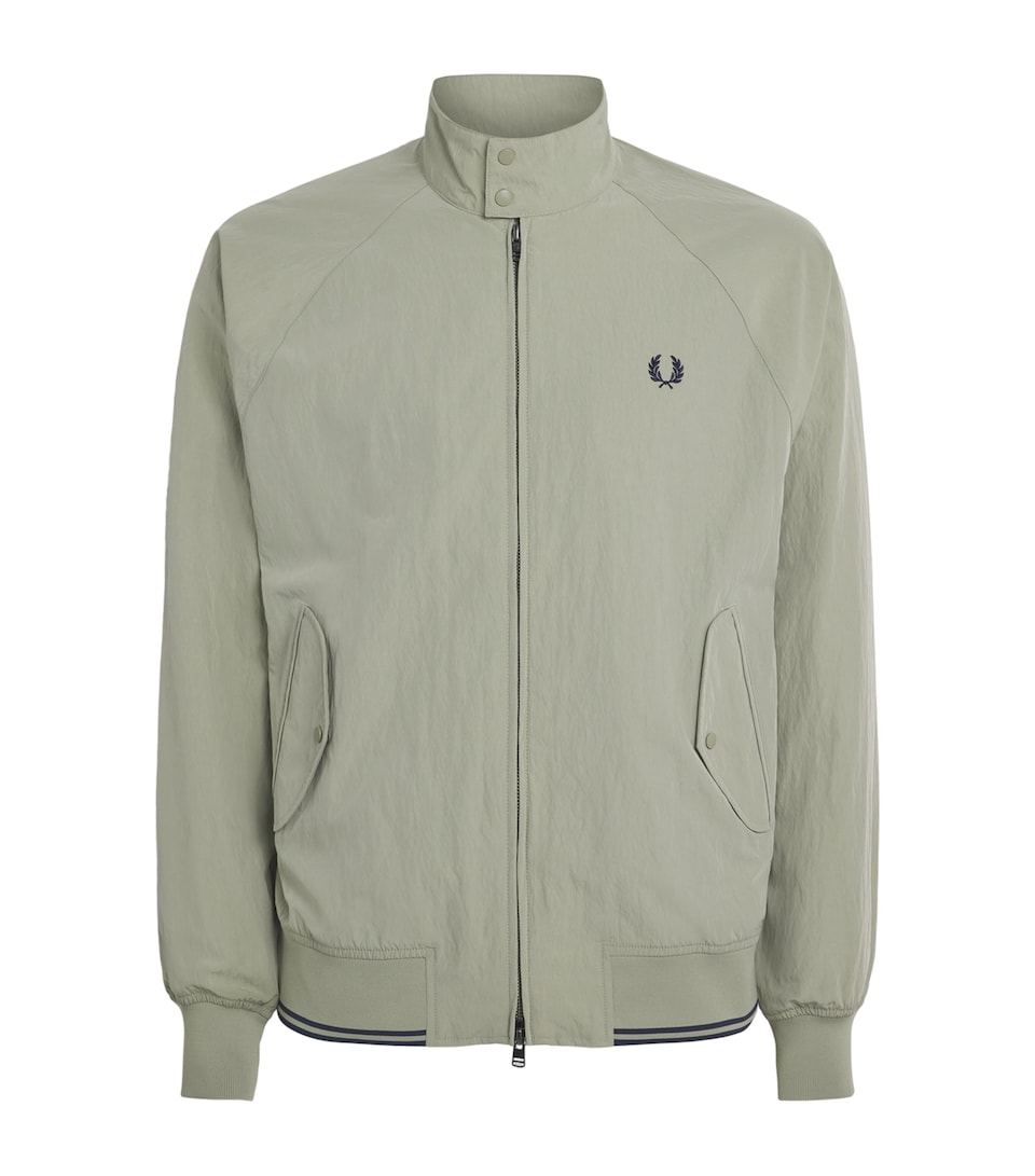 Fred Perry Mens Crinkle Harrington Jacket Seagrass