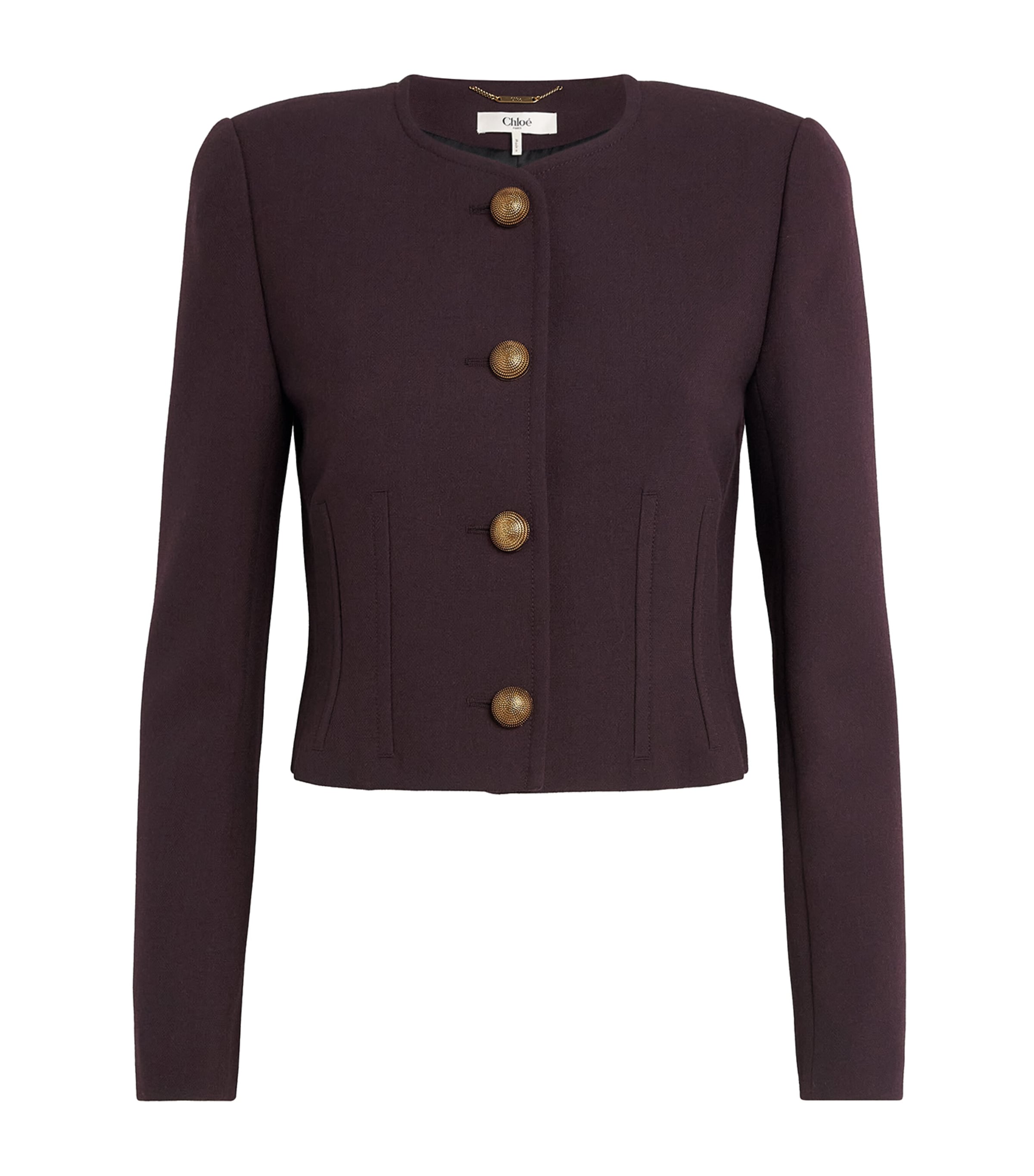 Chloé Womens Virgin Wool Darted Jacket Obscure Purple
